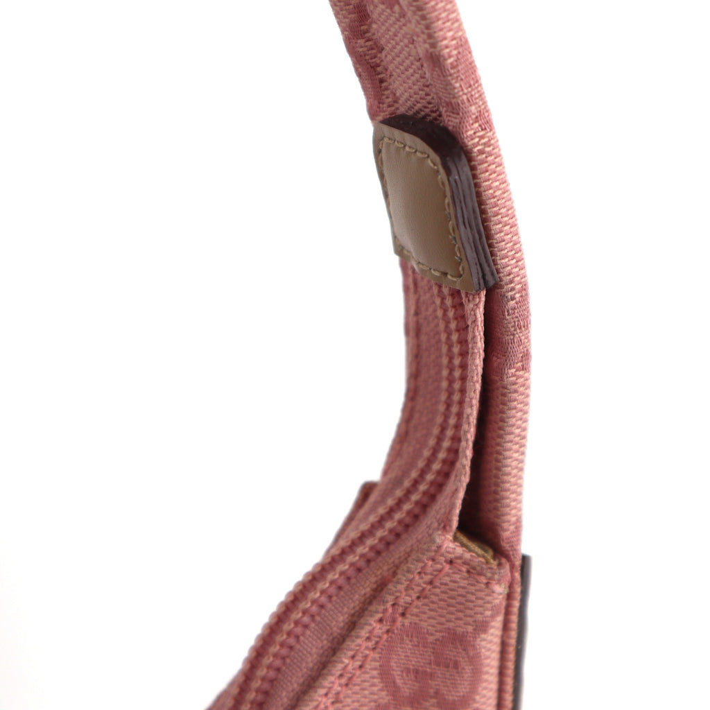 C2206# Gucci Hobo Bag GG Canvas Hobo | Pre-Owned Excellent Pink GG canvas, leather trim
