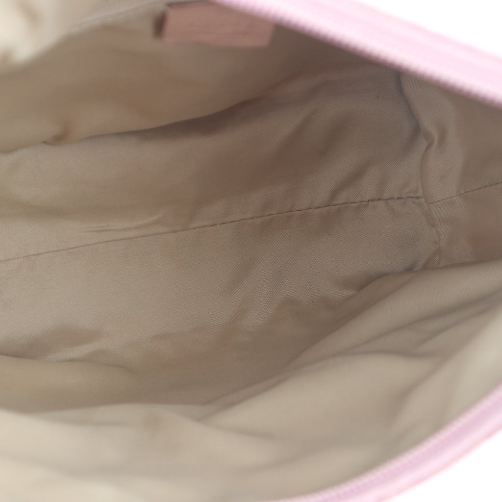 C2206# Gucci Hobo Bag GG Canvas Hobo | Pre-Owned Excellent Pink GG canvas, leather trim