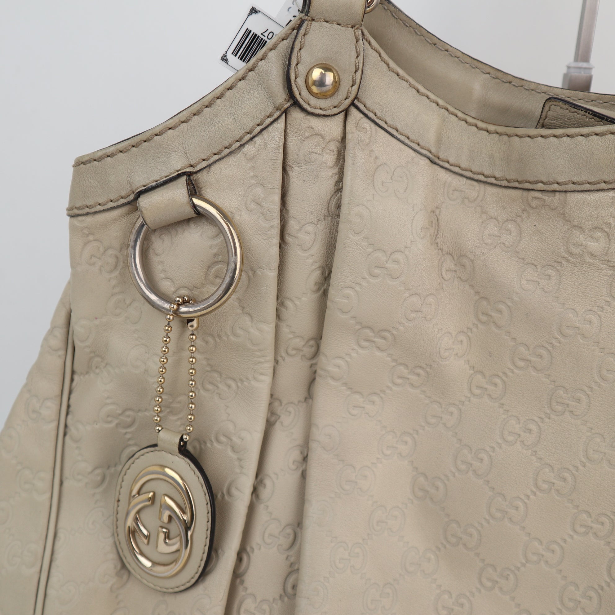 C2207 Gucci Tote Bag Sukey Guccissima Tote Bag | Pre-Owned Very Good Light Beige Guccissima leather