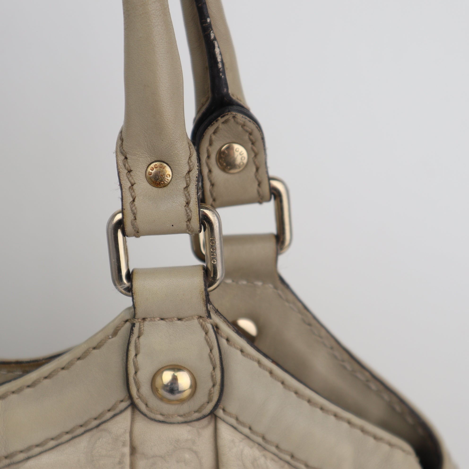 C2207 Gucci Tote Bag Sukey Guccissima Tote Bag | Pre-Owned Very Good Light Beige Guccissima leather
