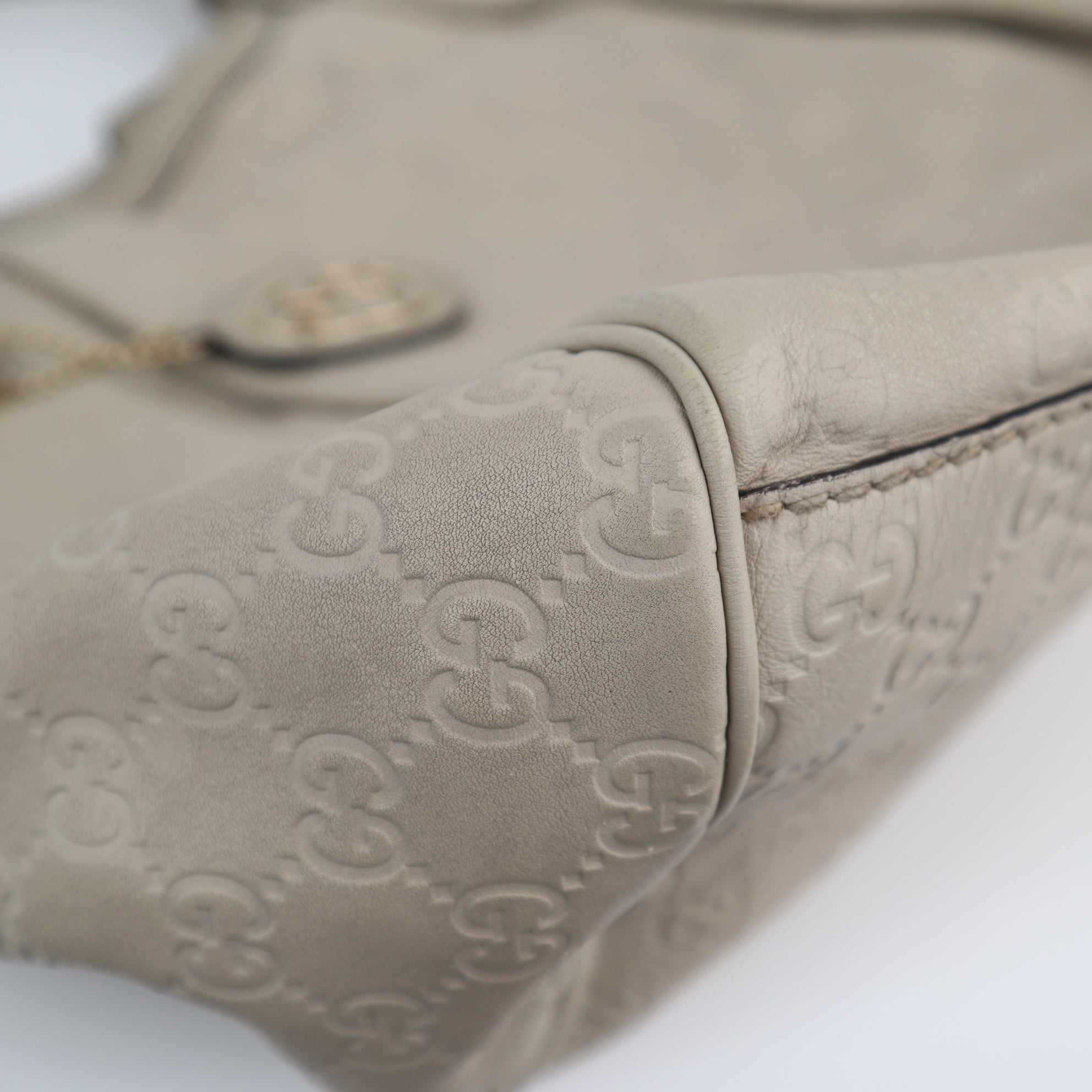 C2207 Gucci Tote Bag Sukey Guccissima Tote Bag | Pre-Owned Very Good Light Beige Guccissima leather