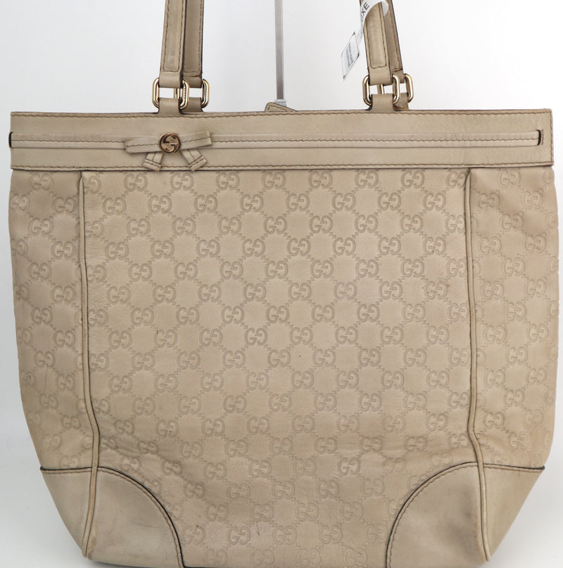 C2208 Gucci Tote Bag Mayfair Guccissima Tote Bag | Pre-Owned Very Good Light Beige Guccissima leather