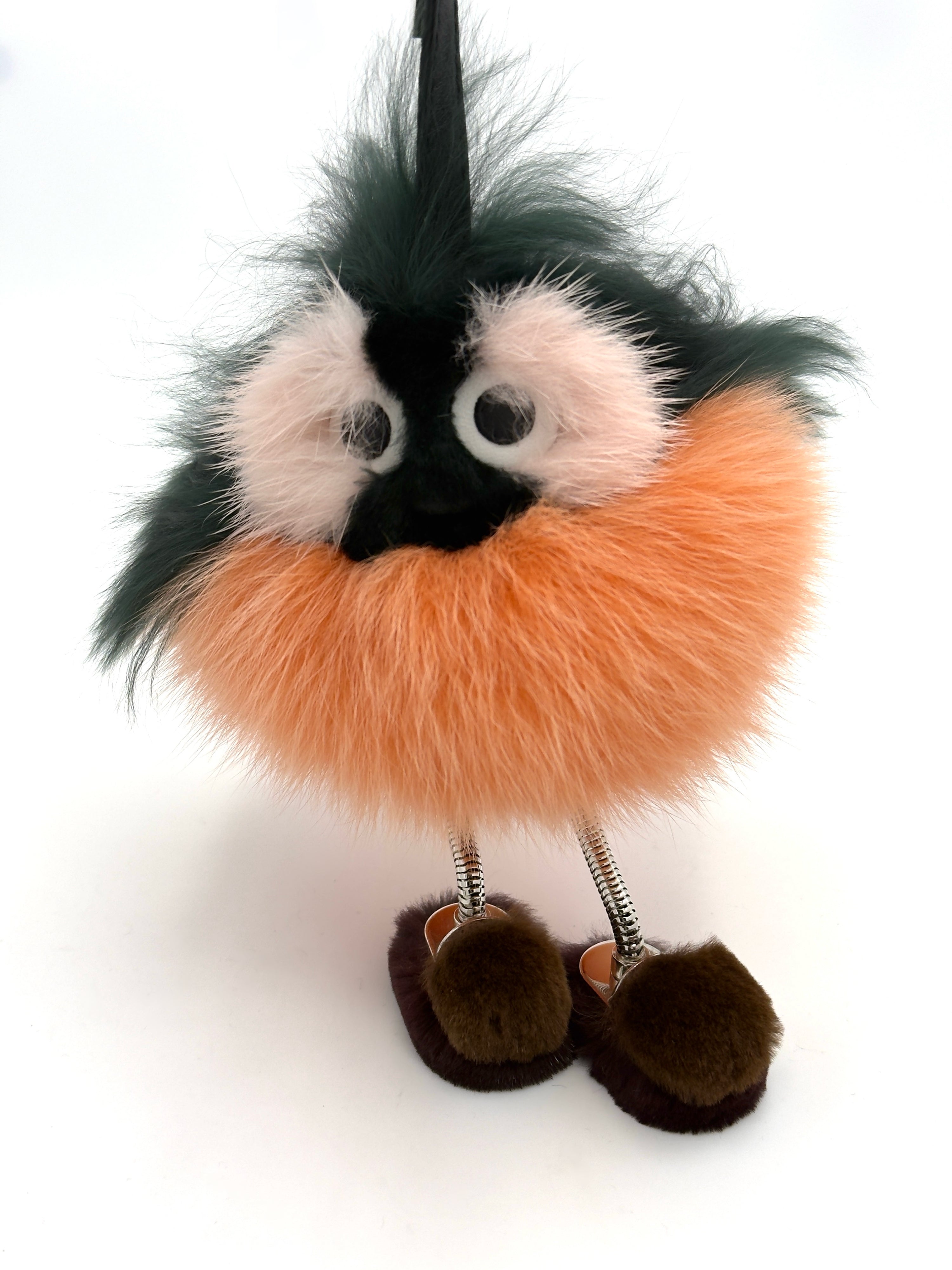 Fendi Pink/Green Fur Monster Key Chain and Bag Charm