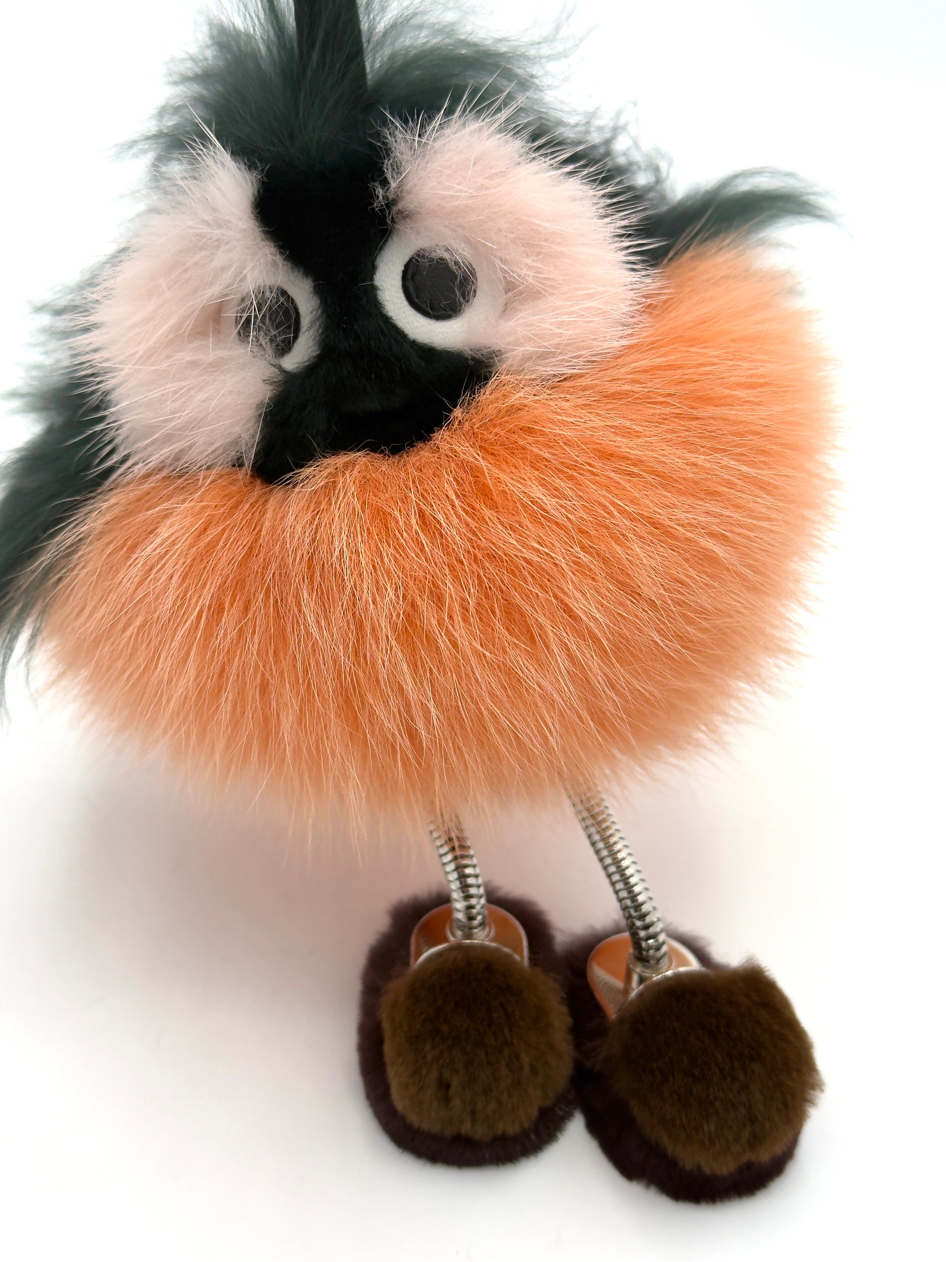 Fendi Pink/Green Fur Monster Key Chain and Bag Charm