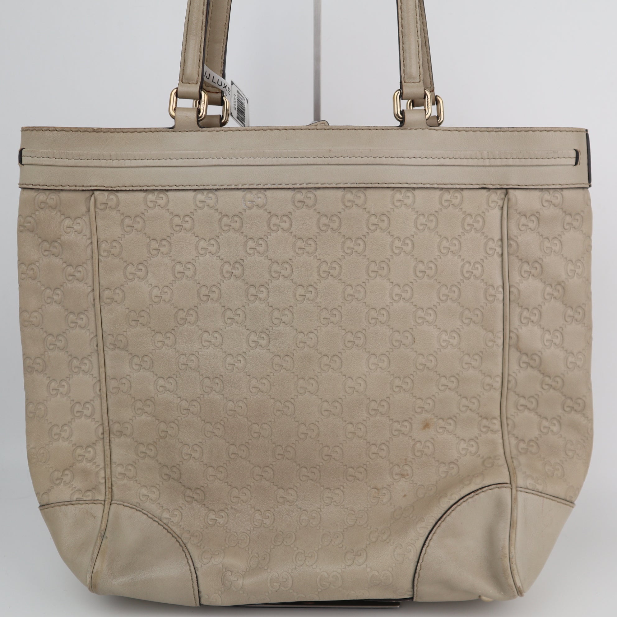 C2208 Gucci Tote Bag Mayfair Guccissima Tote Bag | Pre-Owned Very Good Light Beige Guccissima leather
