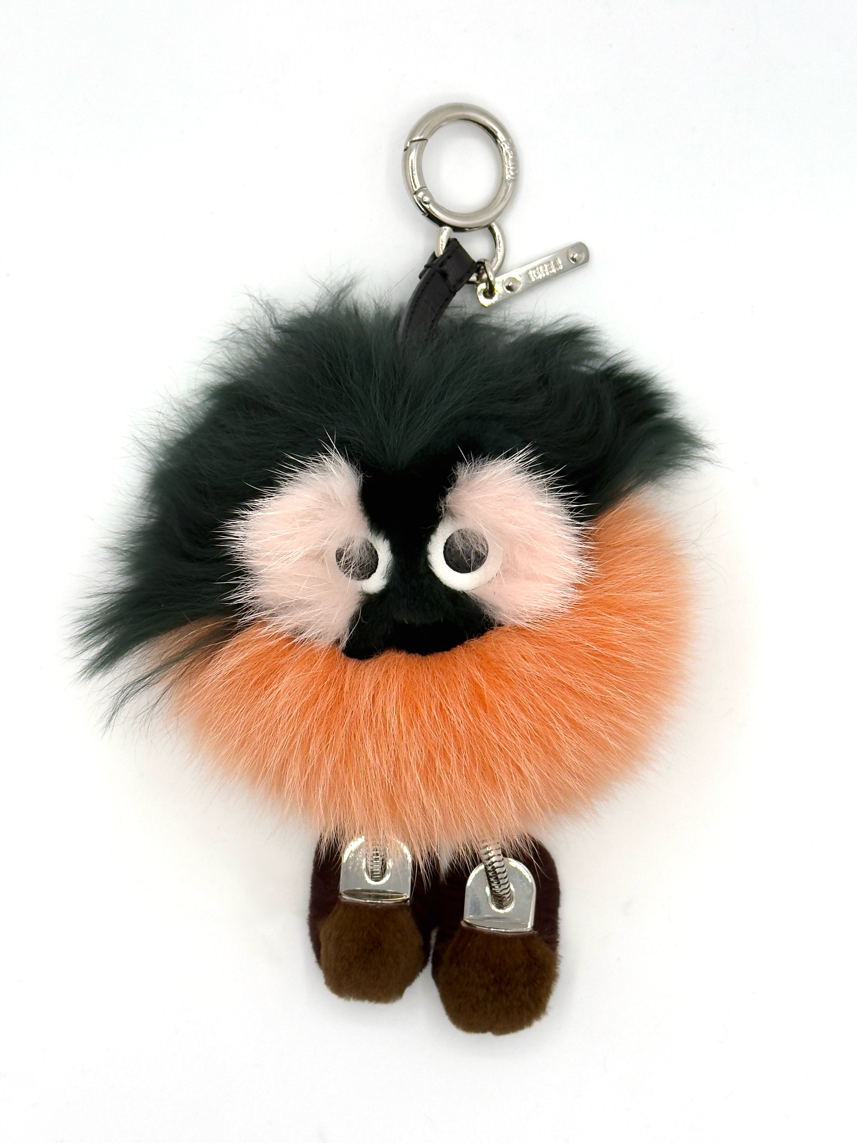 Fendi Pink/Green Fur Monster Key Chain and Bag Charm