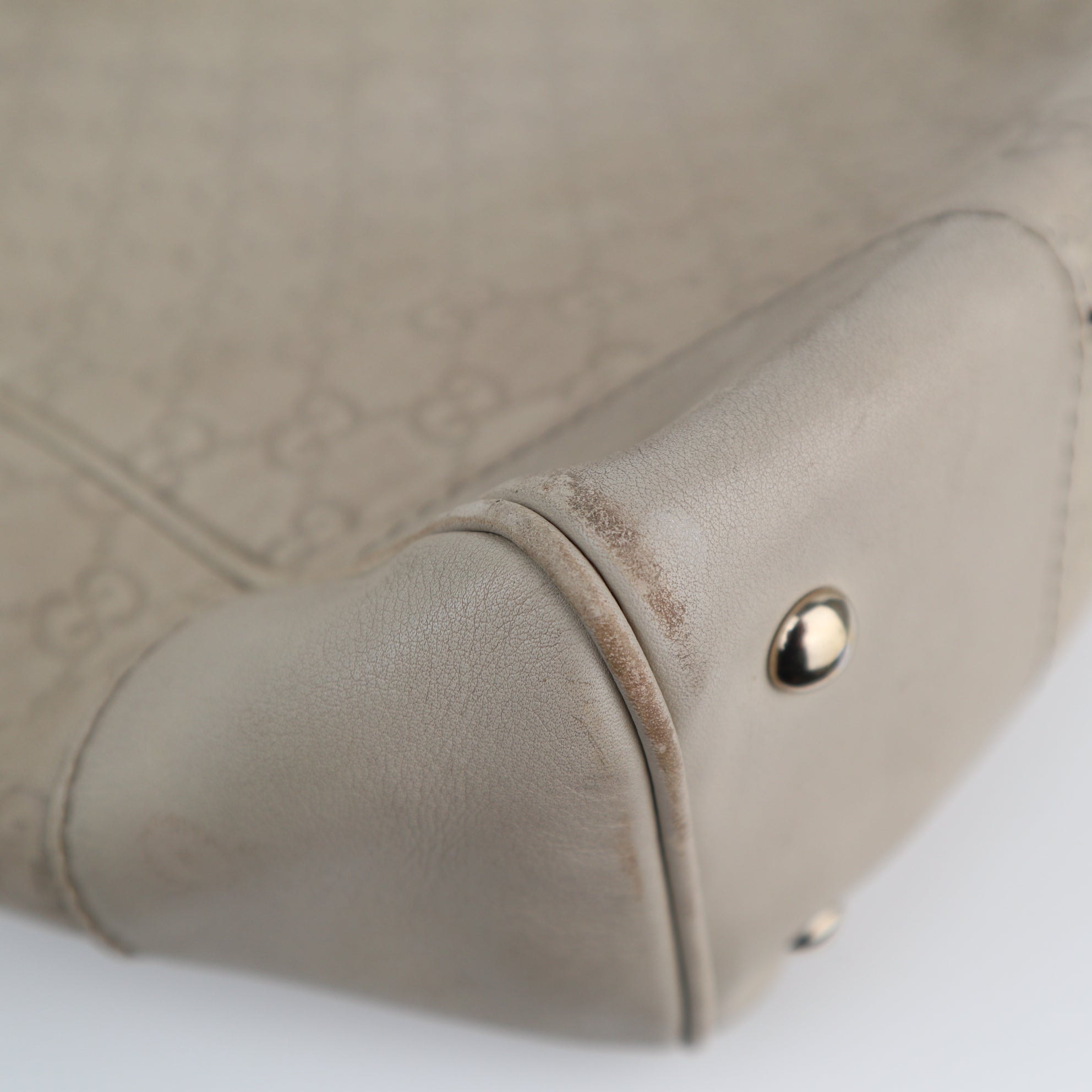 C2208 Gucci Tote Bag Mayfair Guccissima Tote Bag | Pre-Owned Very Good Light Beige Guccissima leather