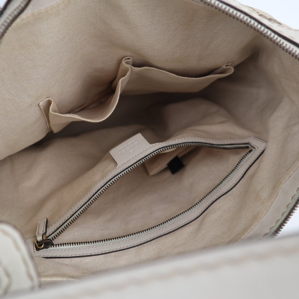 C2209 Gucci Hobo Bag GG Running Medium Hobo | Pre-Owned Very Good Brown canvas, leather trim