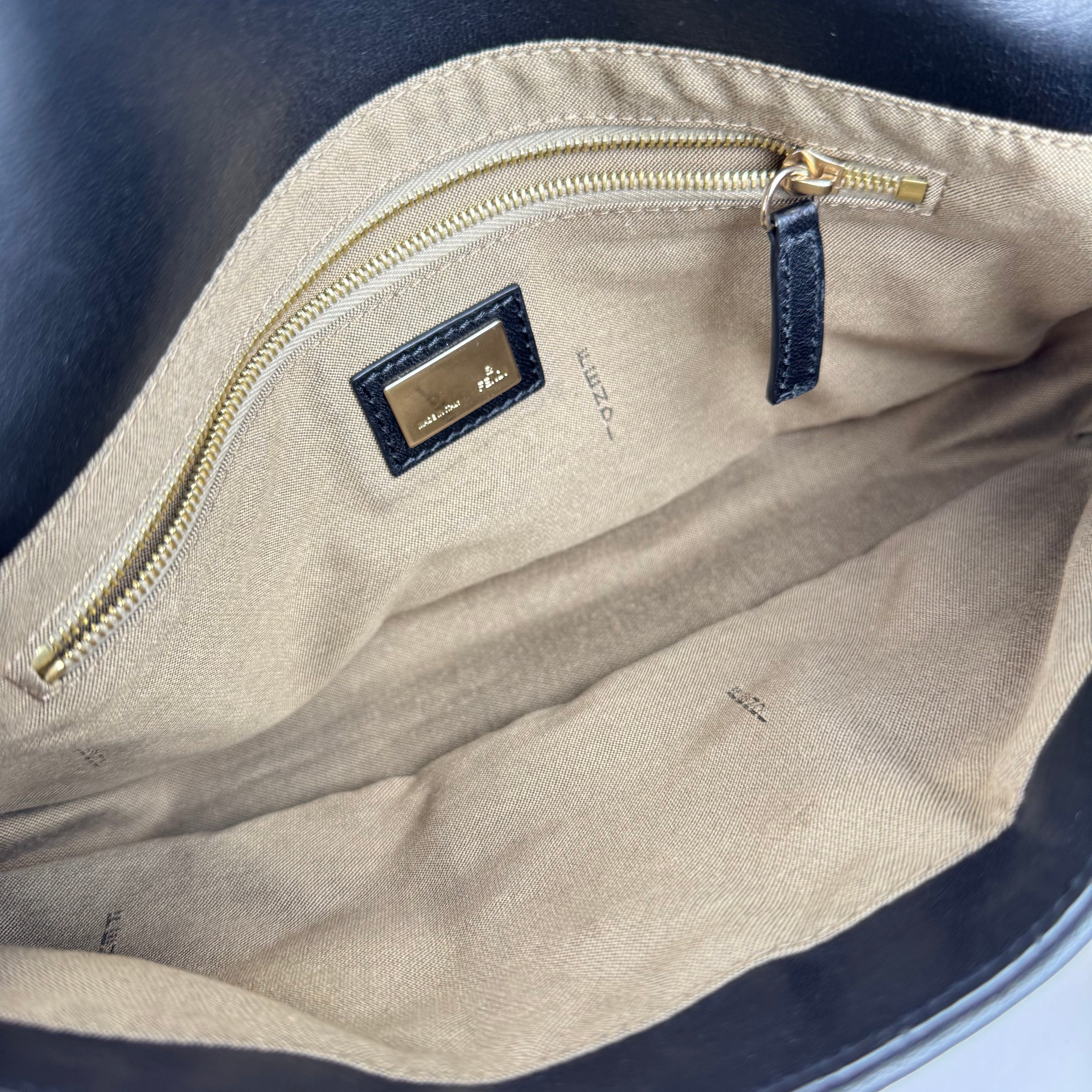 Fendi Baguette leather handbag Black- Pre Owned