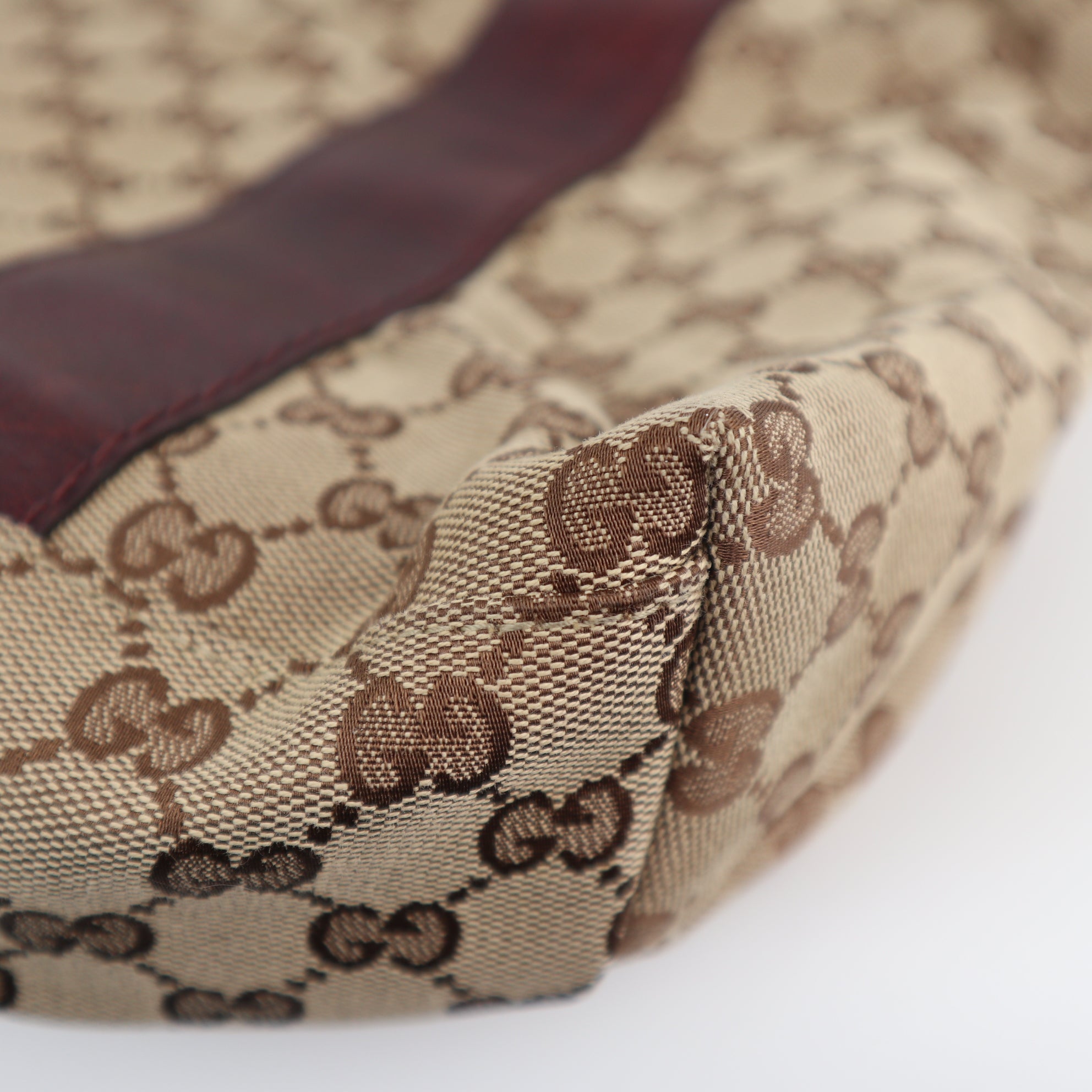 C2213 Gucci Tote Bag GG Canvas Bamboo Bar Large Tote Bag | Pre-Owned Excellent Brown GG canvas, leather trim, bamboo detail