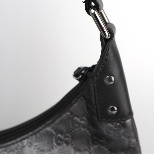 C2214# Gucci Hobo Bag Guccissima Hobo | Pre-Owned Excellent Grey Guccissima leather