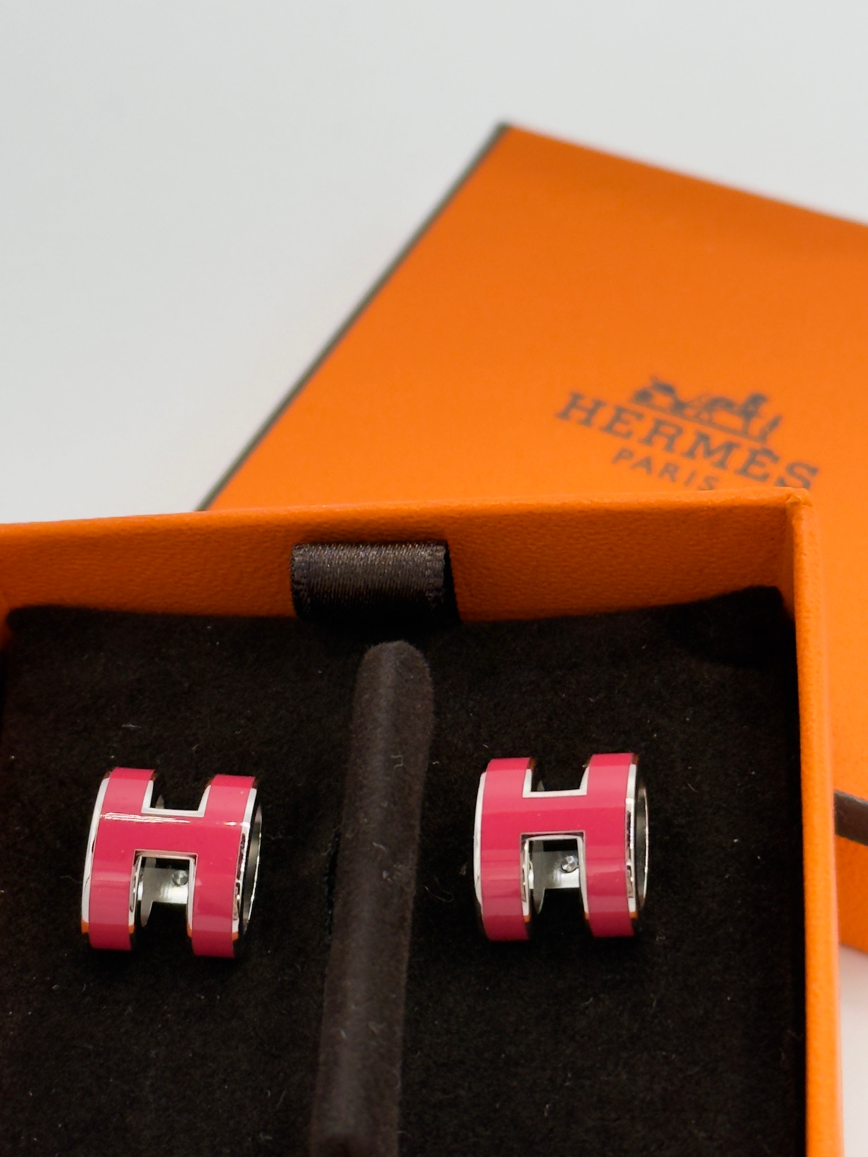 Hermès Metal Pop H Earrings Pink/Silver