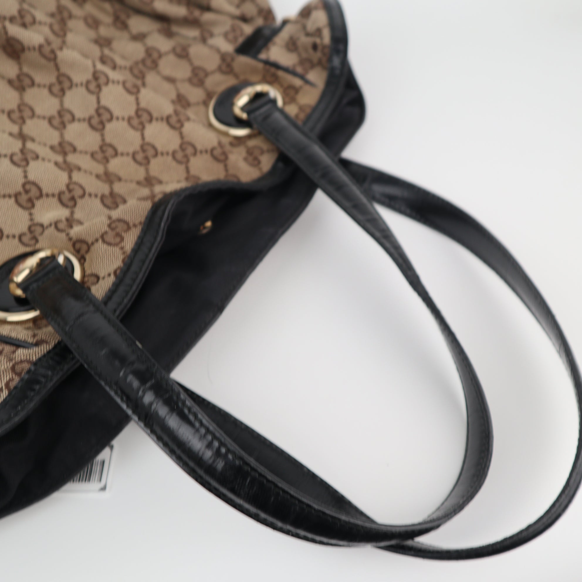 C2217 Gucci Tote Bag Full Moon Patent Leather Large Tote Bag | Pre-Owned Very Good Black patent leather