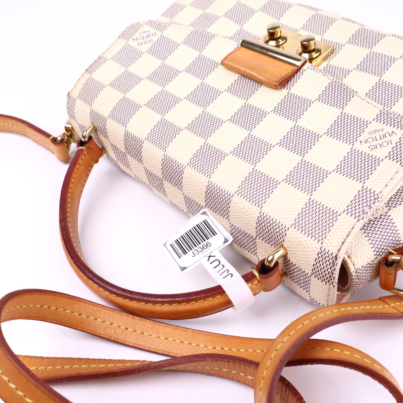 J3366 Louis Vuitton Damier Azur Canvas Croisette Bag- Pre Owned