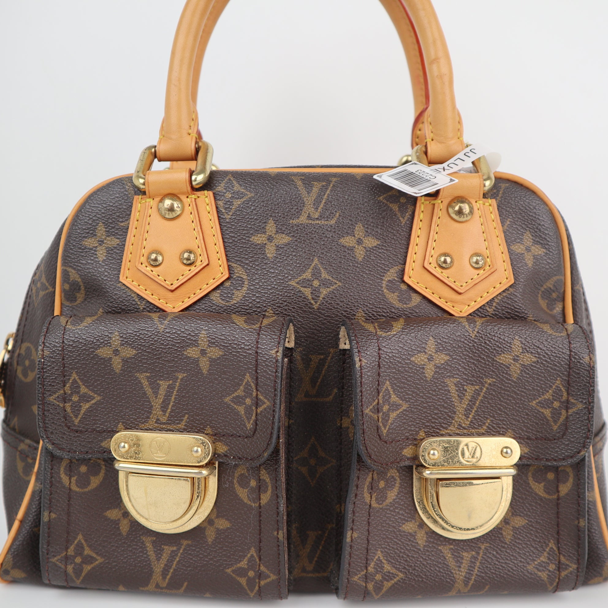 C2223 Louis Vuitton Top Handle Bag Manhattan PM | Pre-Owned Very Good Brown Monogram