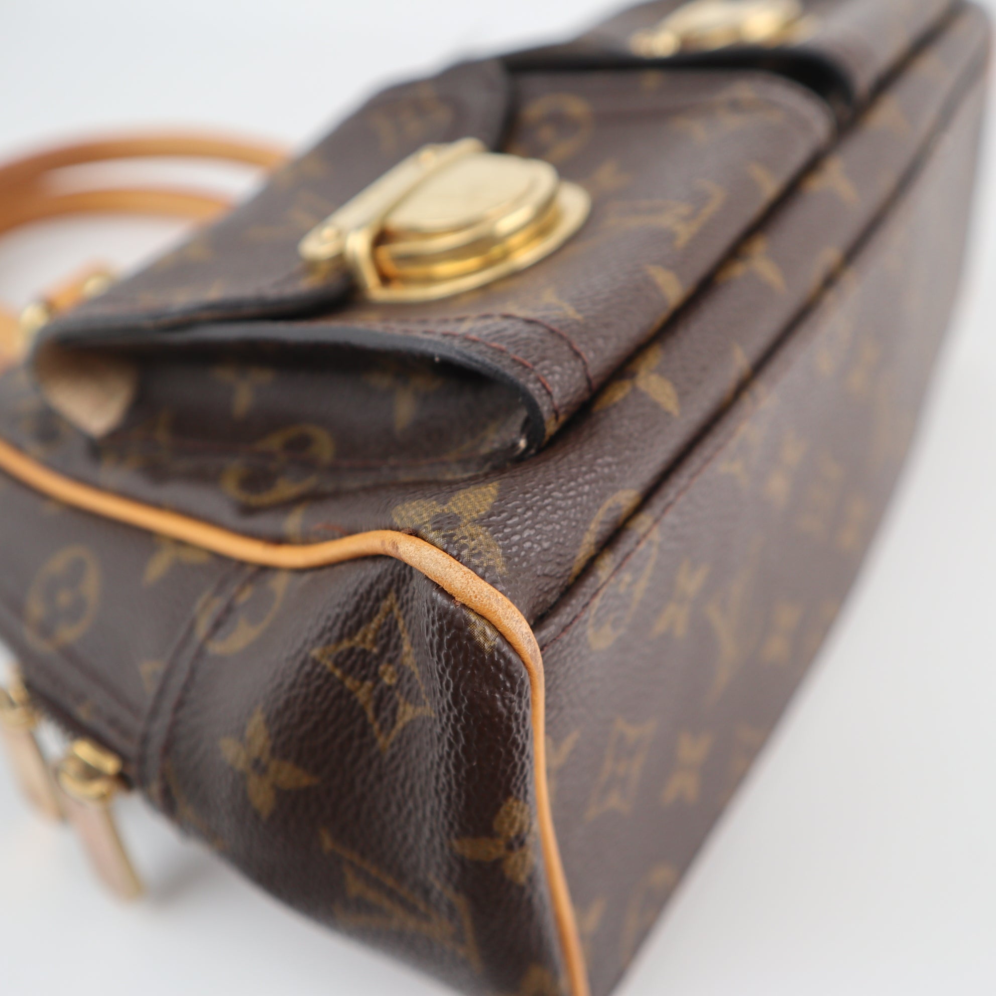 C2223 Louis Vuitton Top Handle Bag Manhattan PM | Pre-Owned Very Good Brown Monogram
