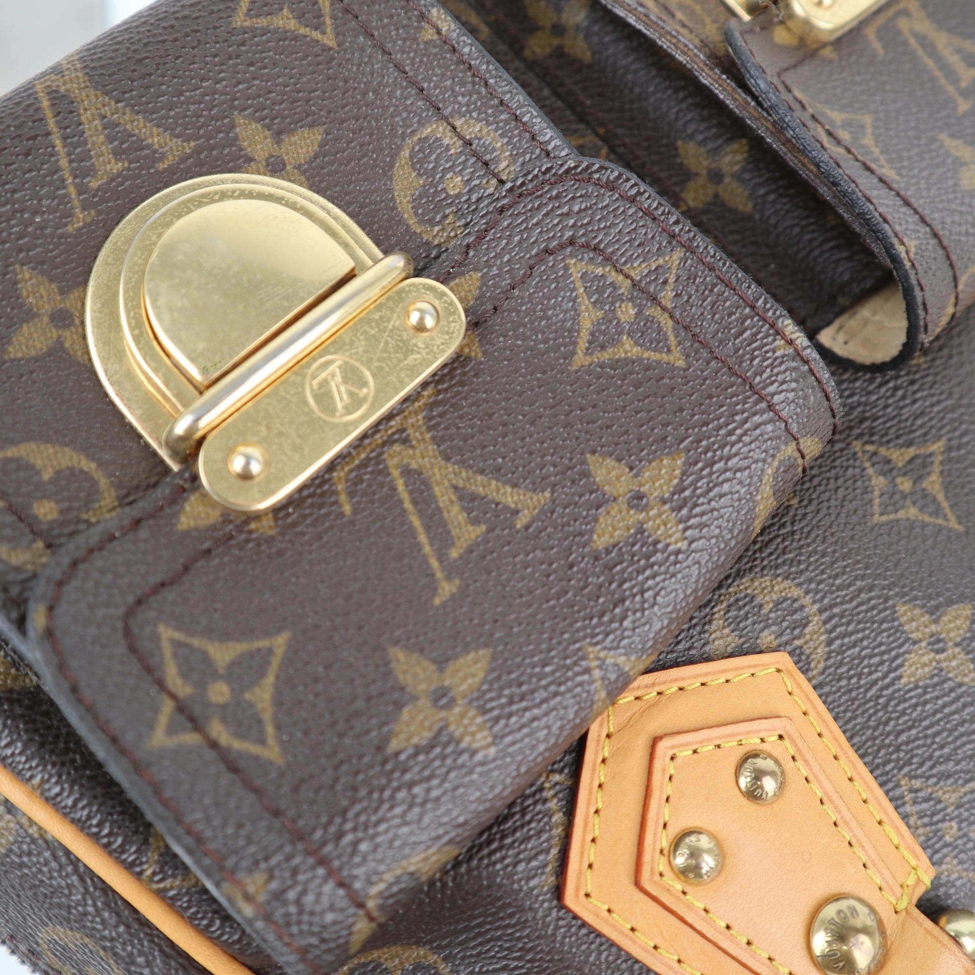 C2223 Louis Vuitton Top Handle Bag Manhattan PM | Pre-Owned Very Good Brown Monogram