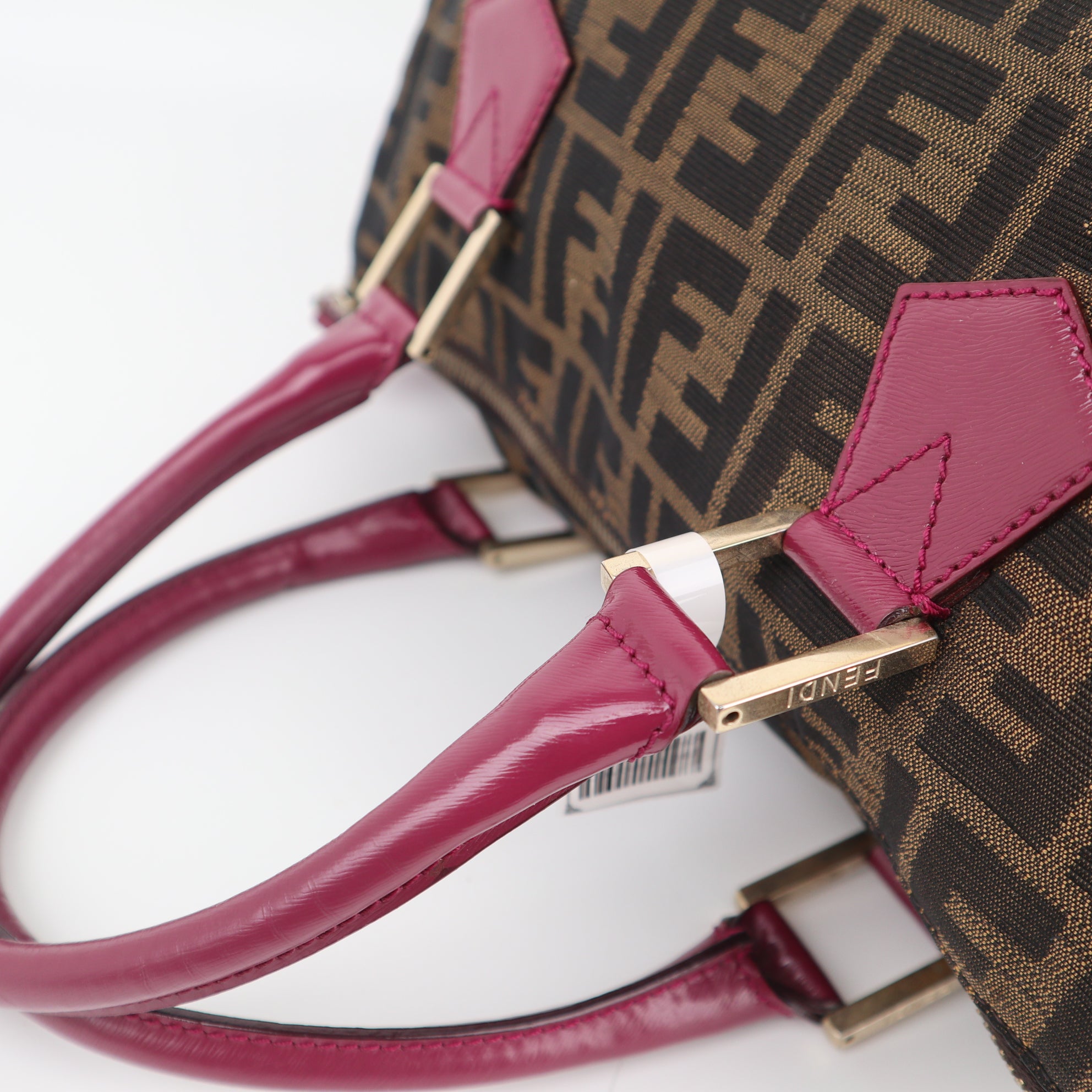 C2226 Fendi Top Handle Bag Zucca Small Boston | Pre-Owned Very Good Brown Zucca logo
