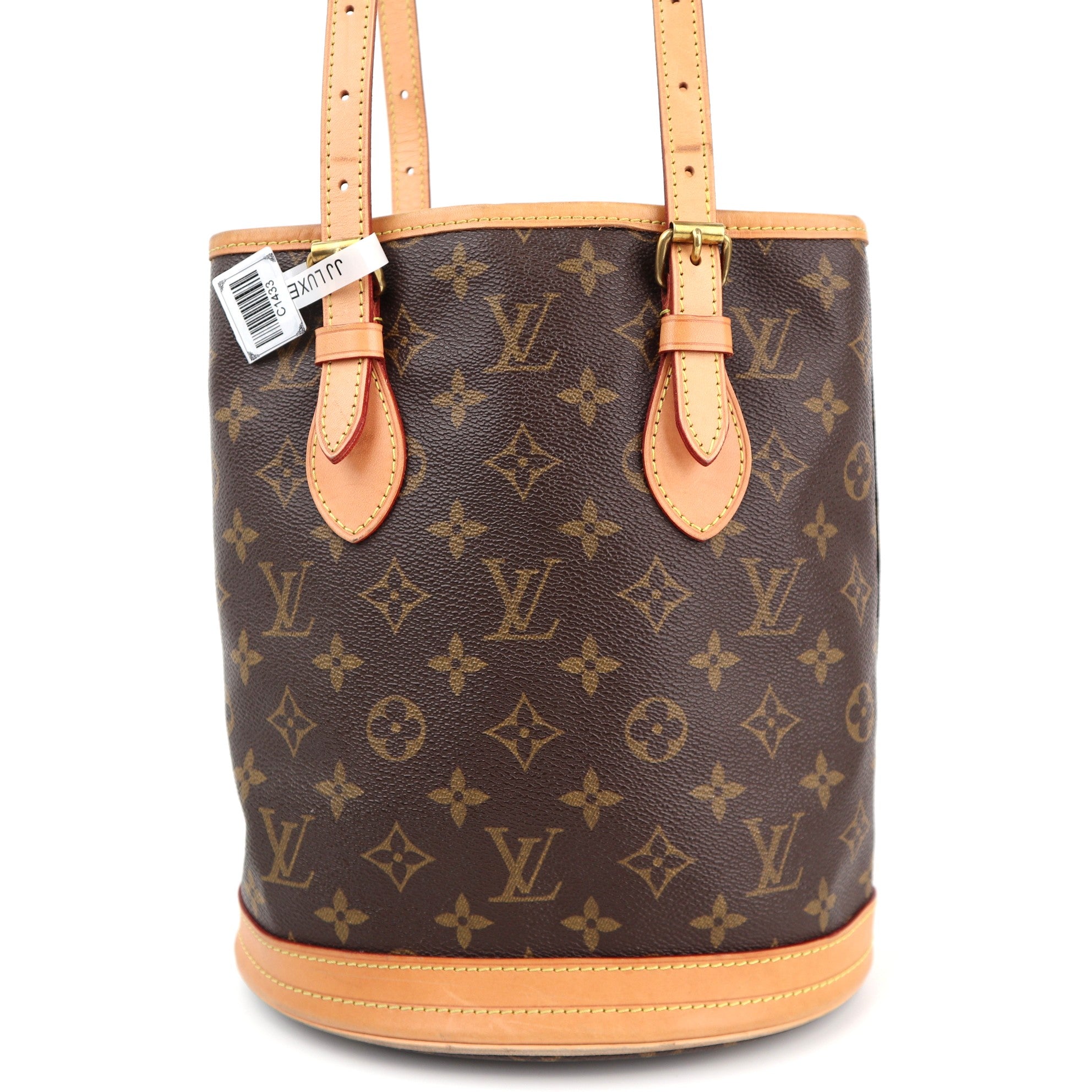C1433R Louis Vuitton Petit Monogram Canvas Bucket Bag-Pre Owned