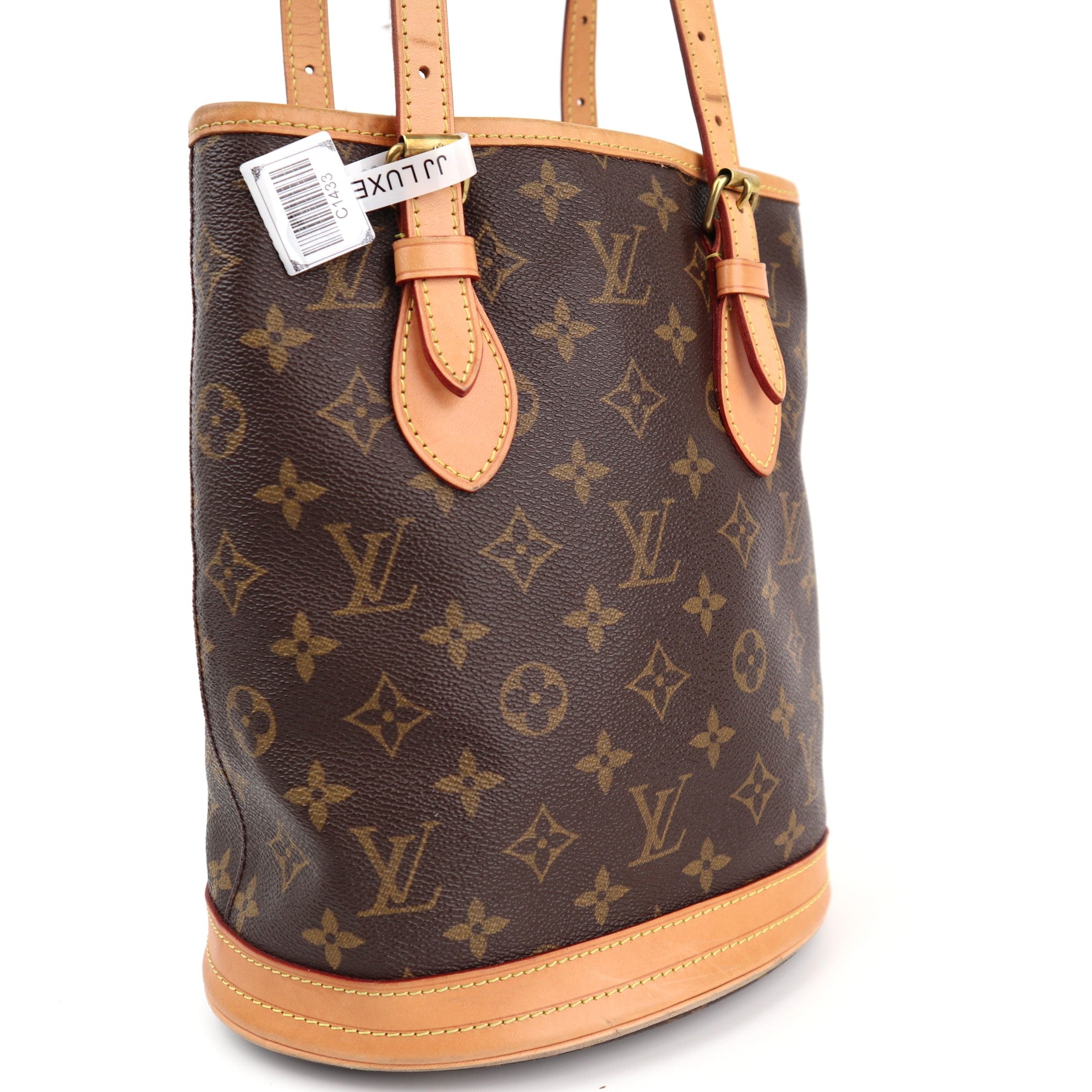 C1433R Louis Vuitton Petit Monogram Canvas Bucket Bag-Pre Owned