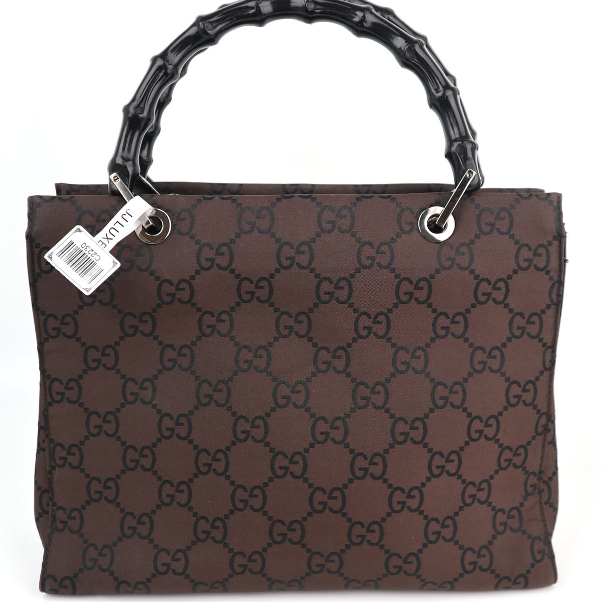 C2230 Gucci Top Handle Bag Bamboo Tote | Pre-Owned Excellent GG monogram