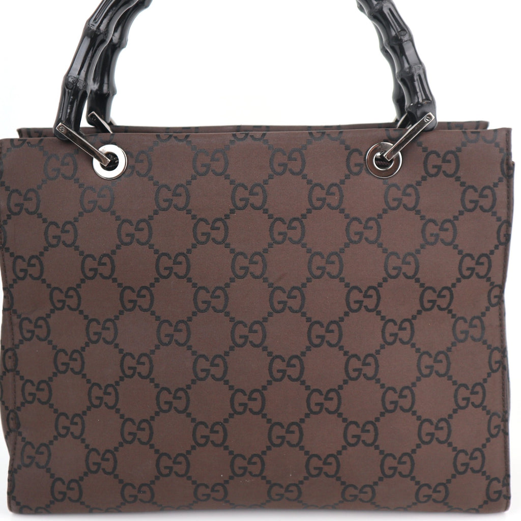 C2230 Gucci Top Handle Bag Bamboo Tote | Pre-Owned Excellent GG monogram