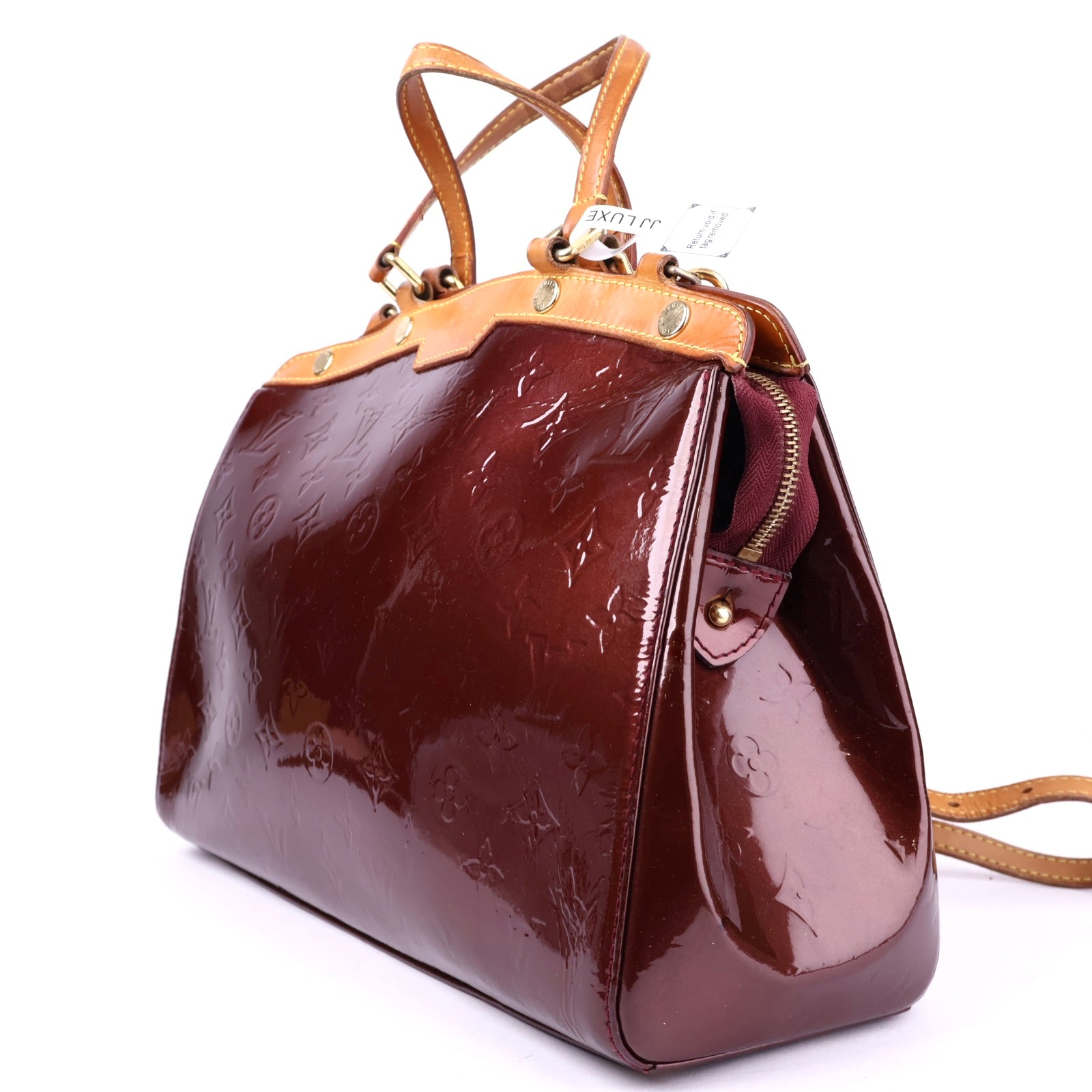 J3695 Louis Vuitton Amarante Monogram Vernis Brea MM Bag - Pre Owned