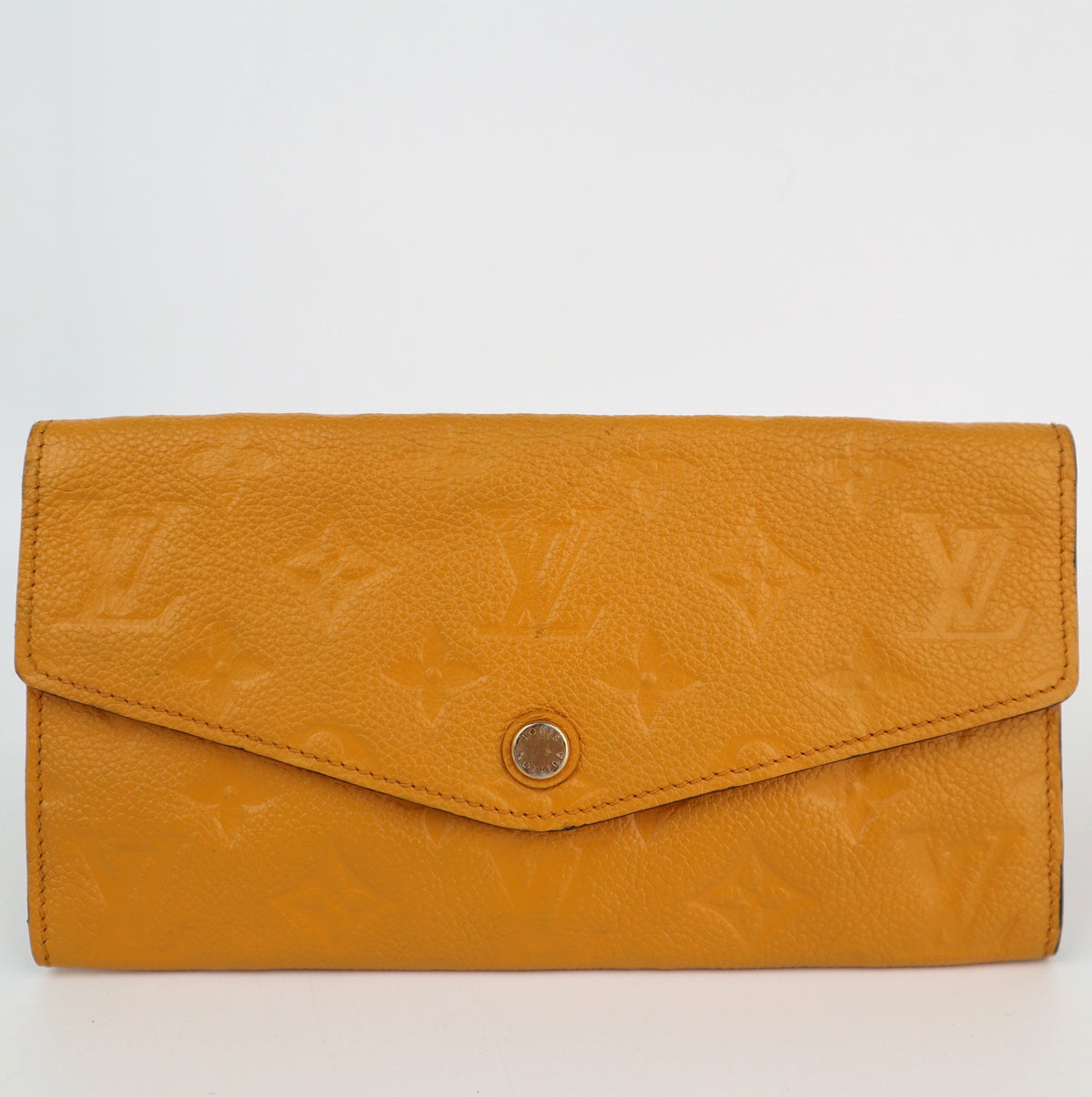 C2200 Louis Vuitton Long Wallet Monogram Empreinte Long Wallet | Pre-Owned Very Good Safran Yellow embossed leather