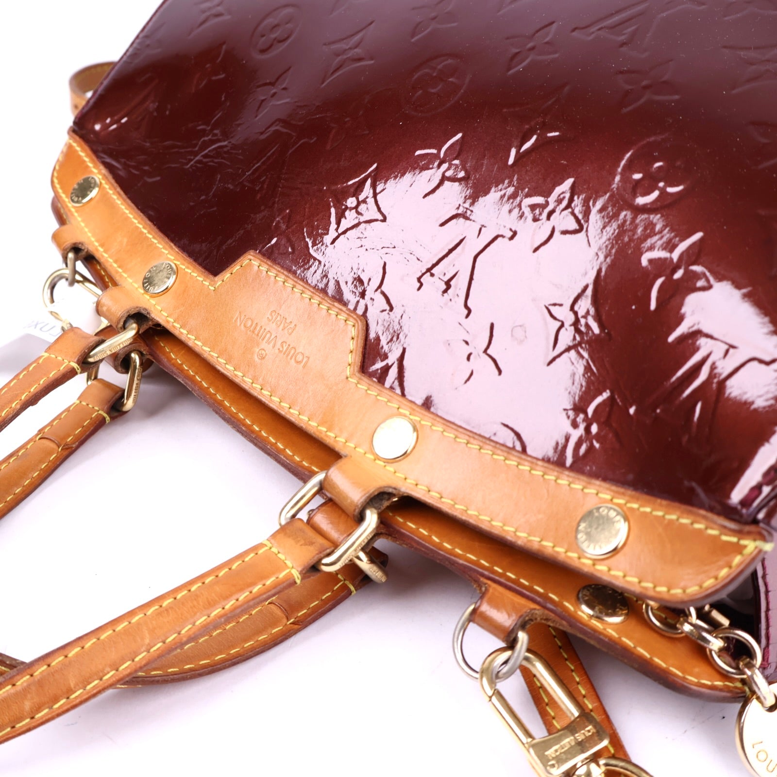 J3695 Louis Vuitton Amarante Monogram Vernis Brea MM Bag - Pre Owned