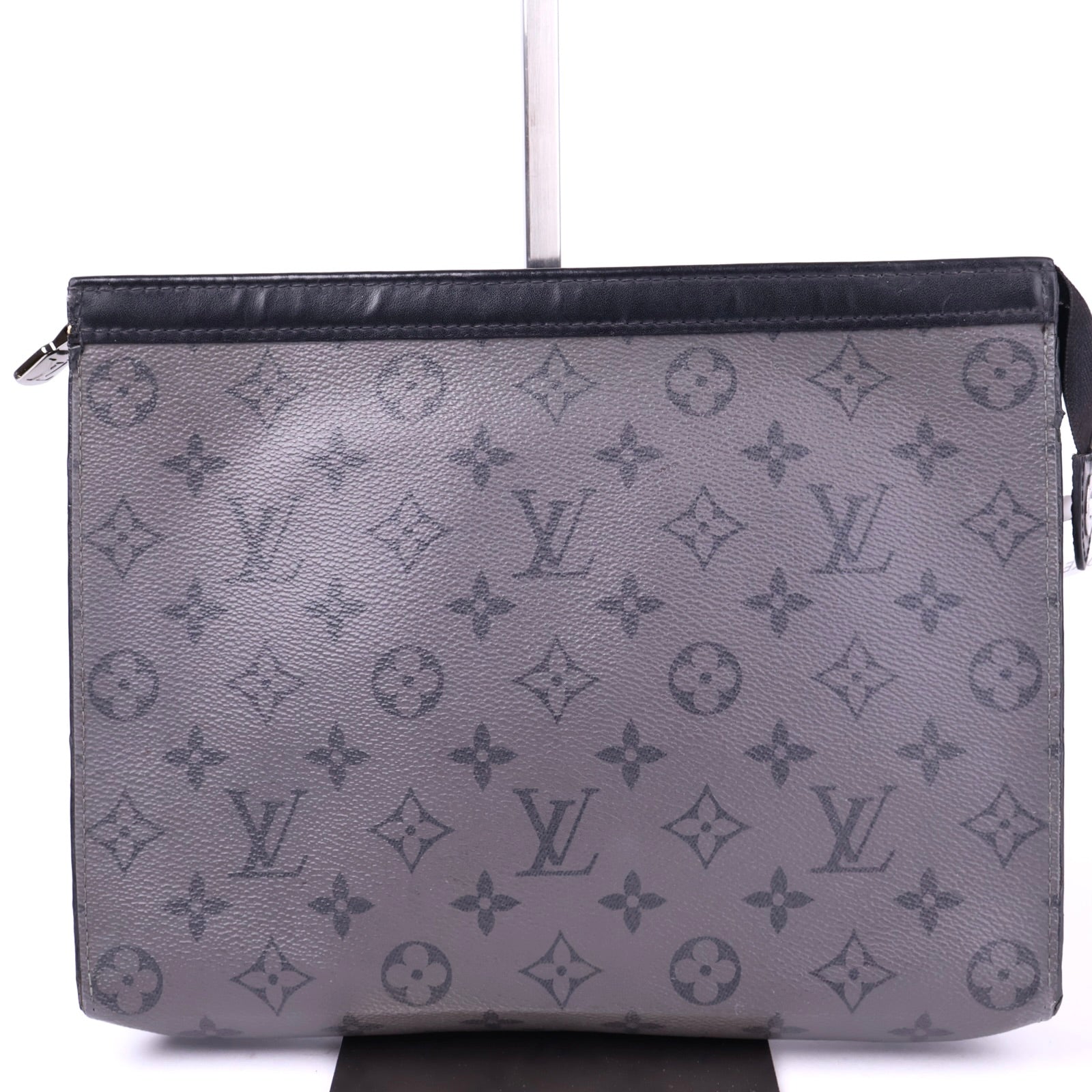 J2110 Louis Vuitton Pochette Voyage MM Monogram Gunmetal Gray- Pre Owned