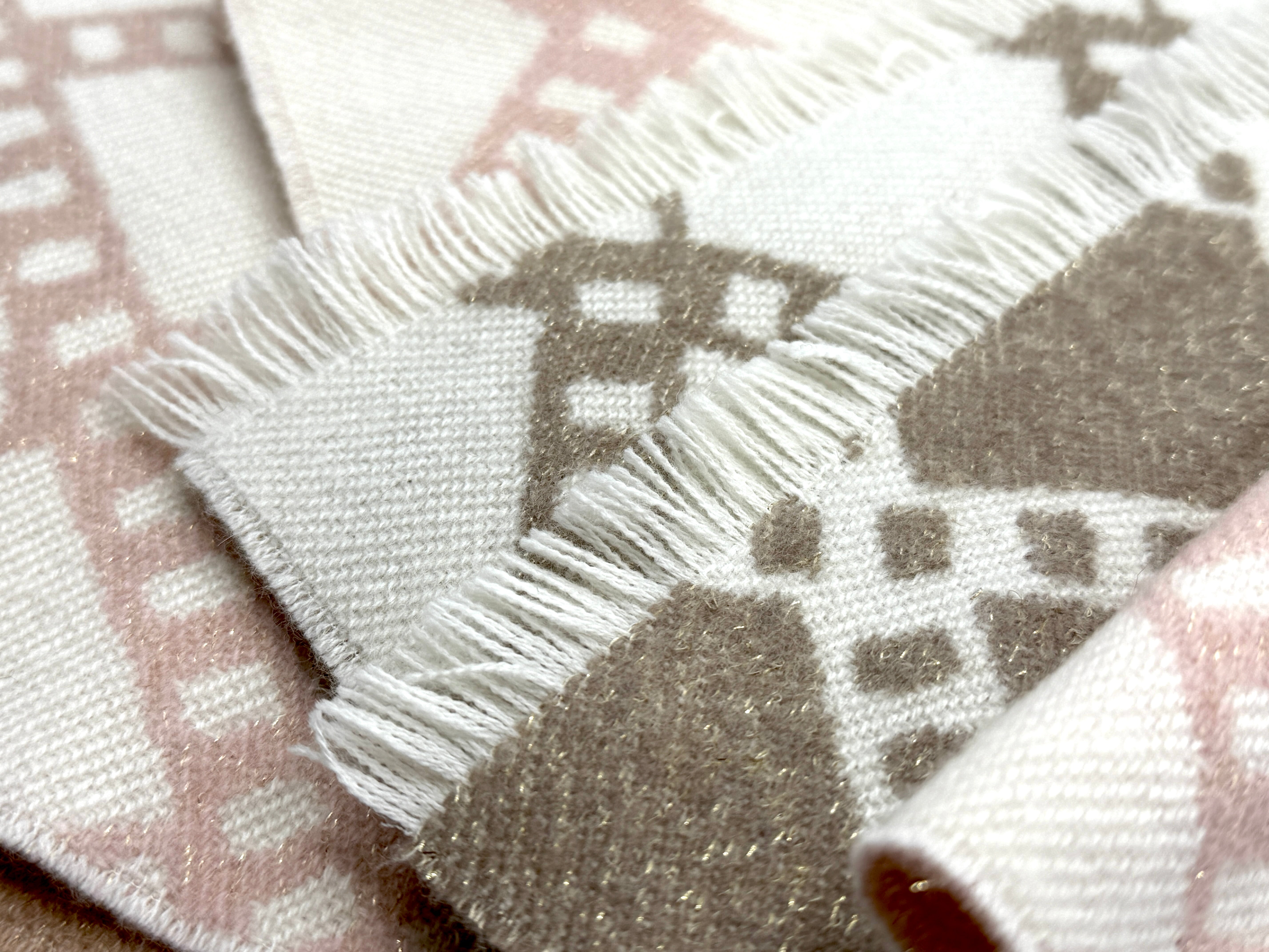 Chanel Beige Scarf with Plaid