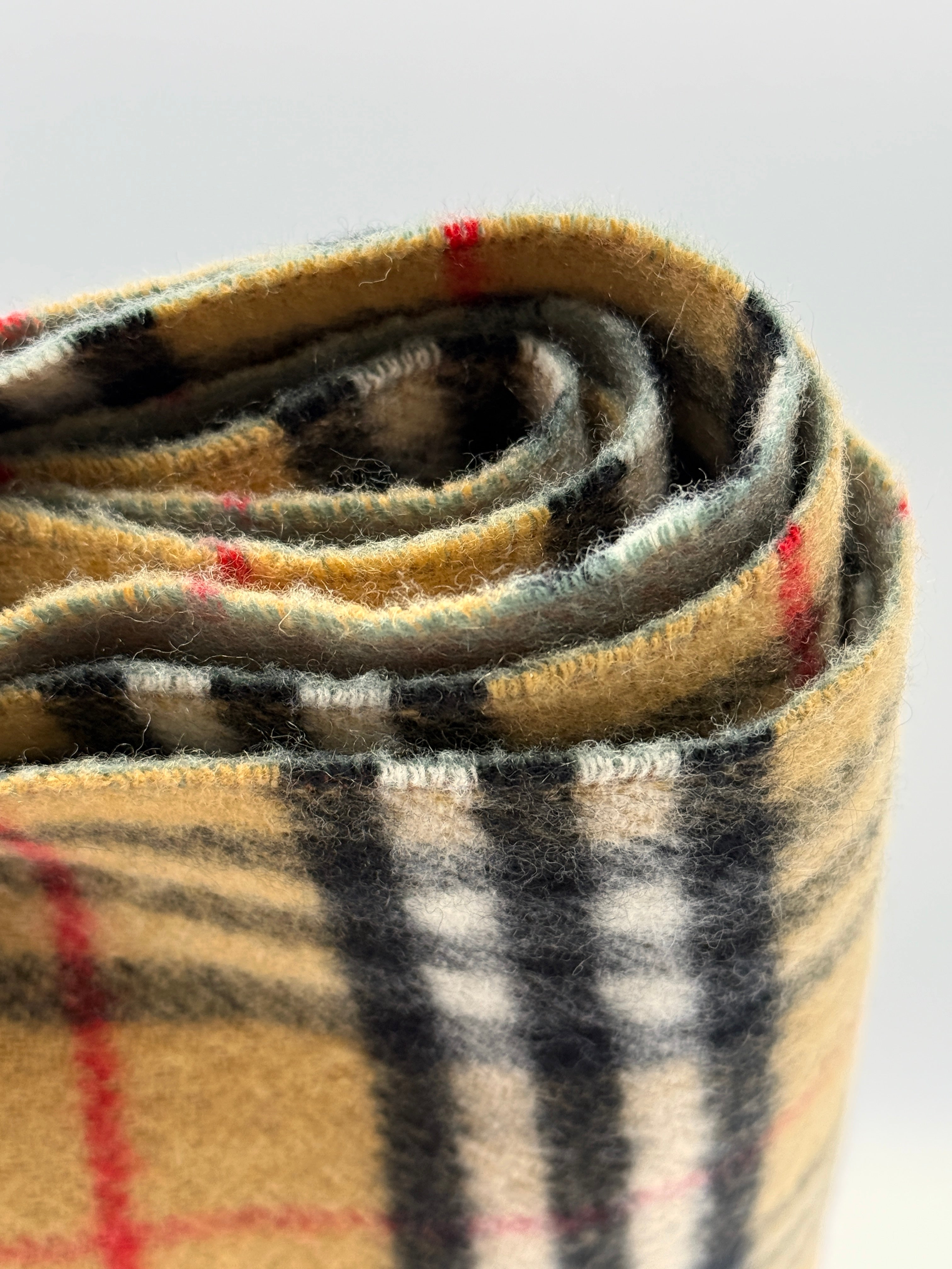 Burberry Muffler Scarf Women Vintage Check Fringe