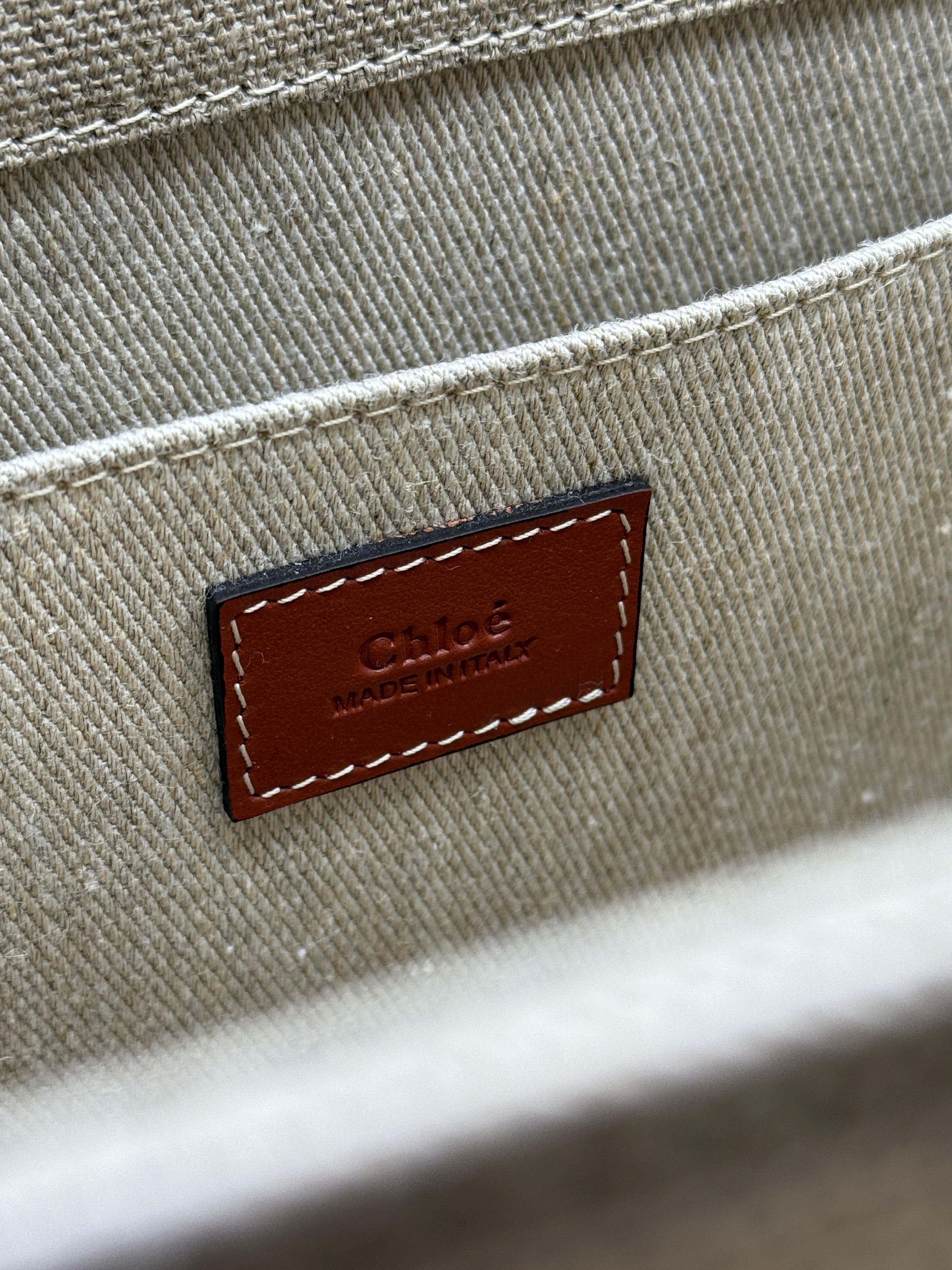 Chloé Woody Linen Tote Bag