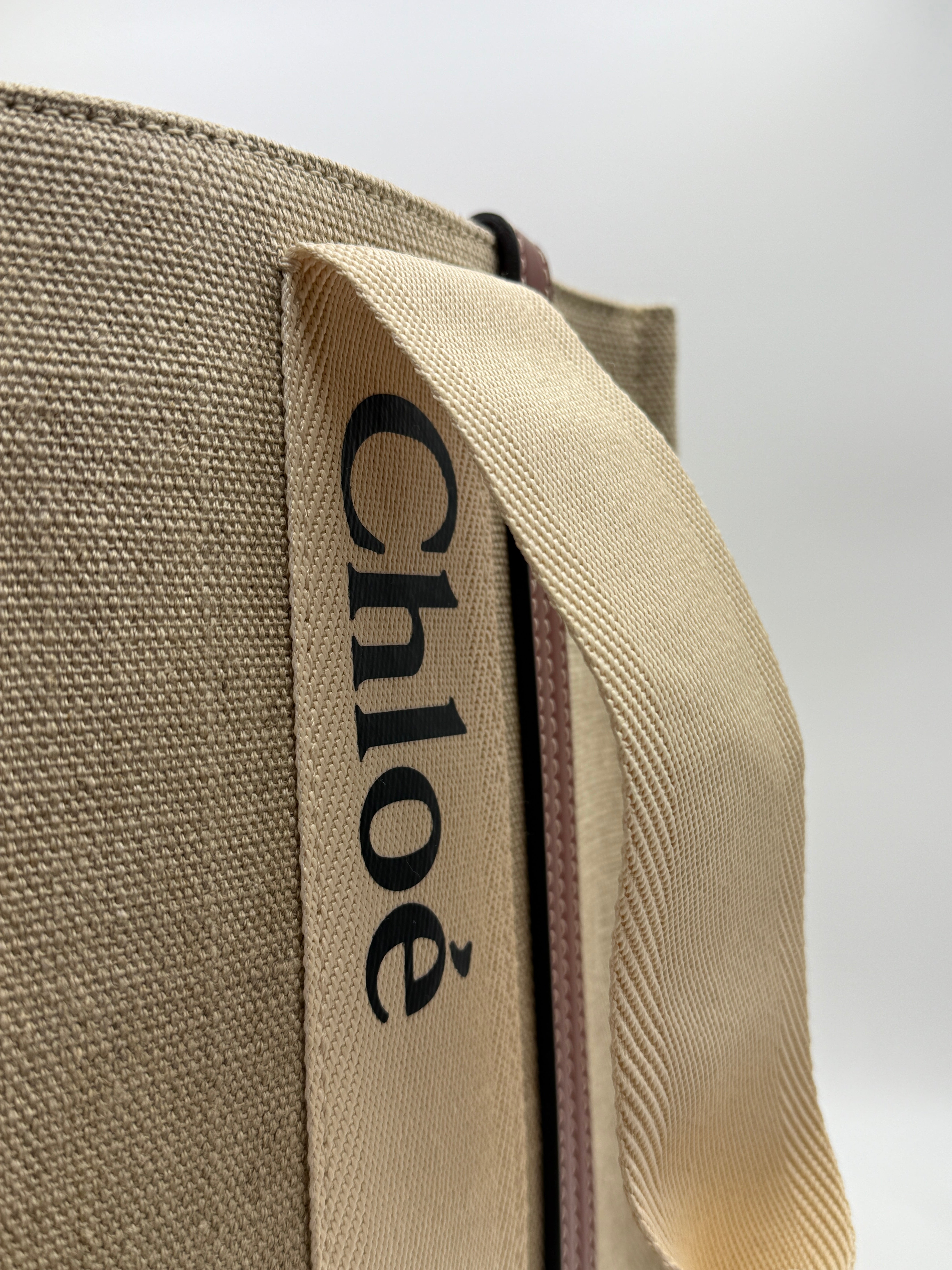 Chloé Woody Linen Tote Bag