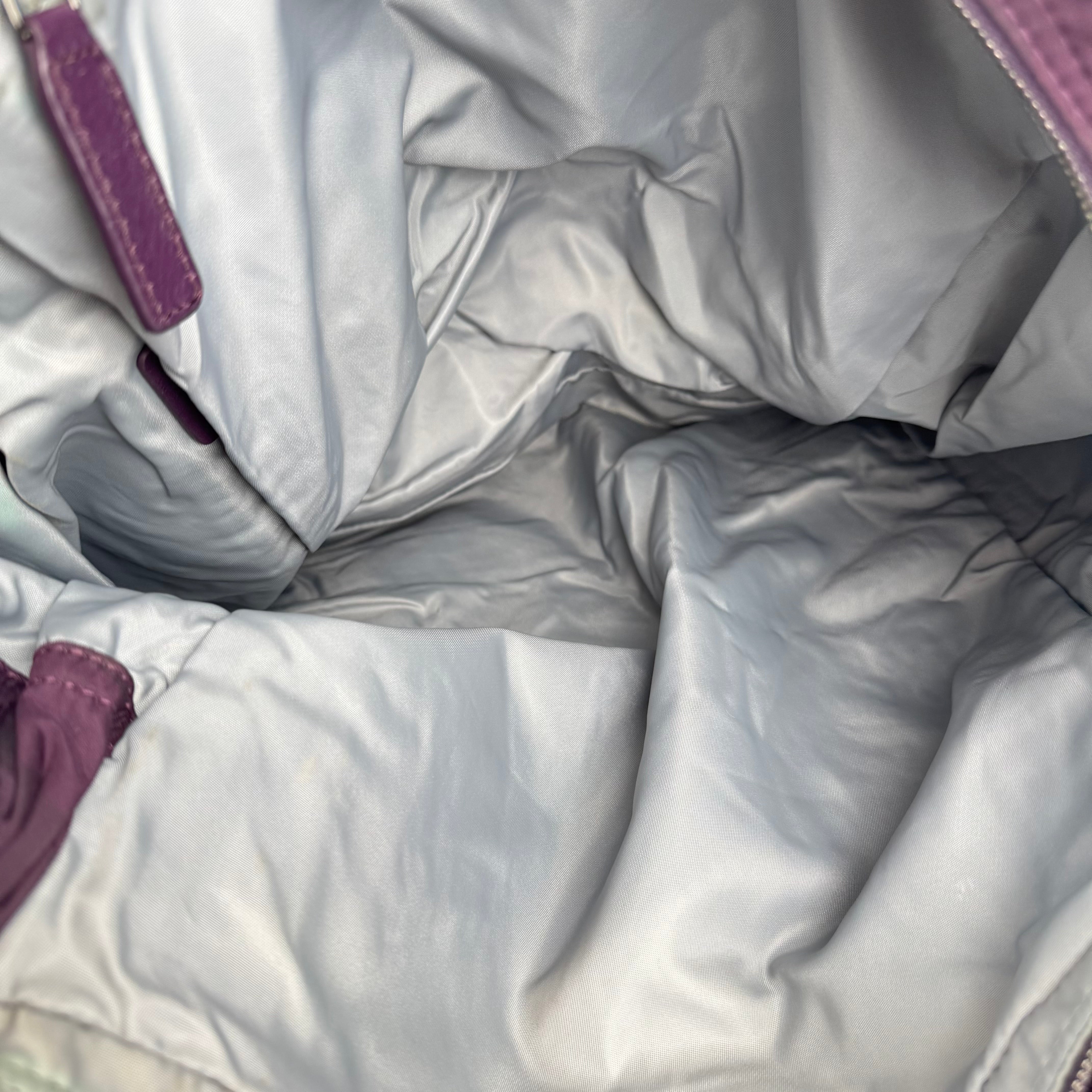 Burberry Purple Nylon Beat Check Tote Bag- Pre Owned