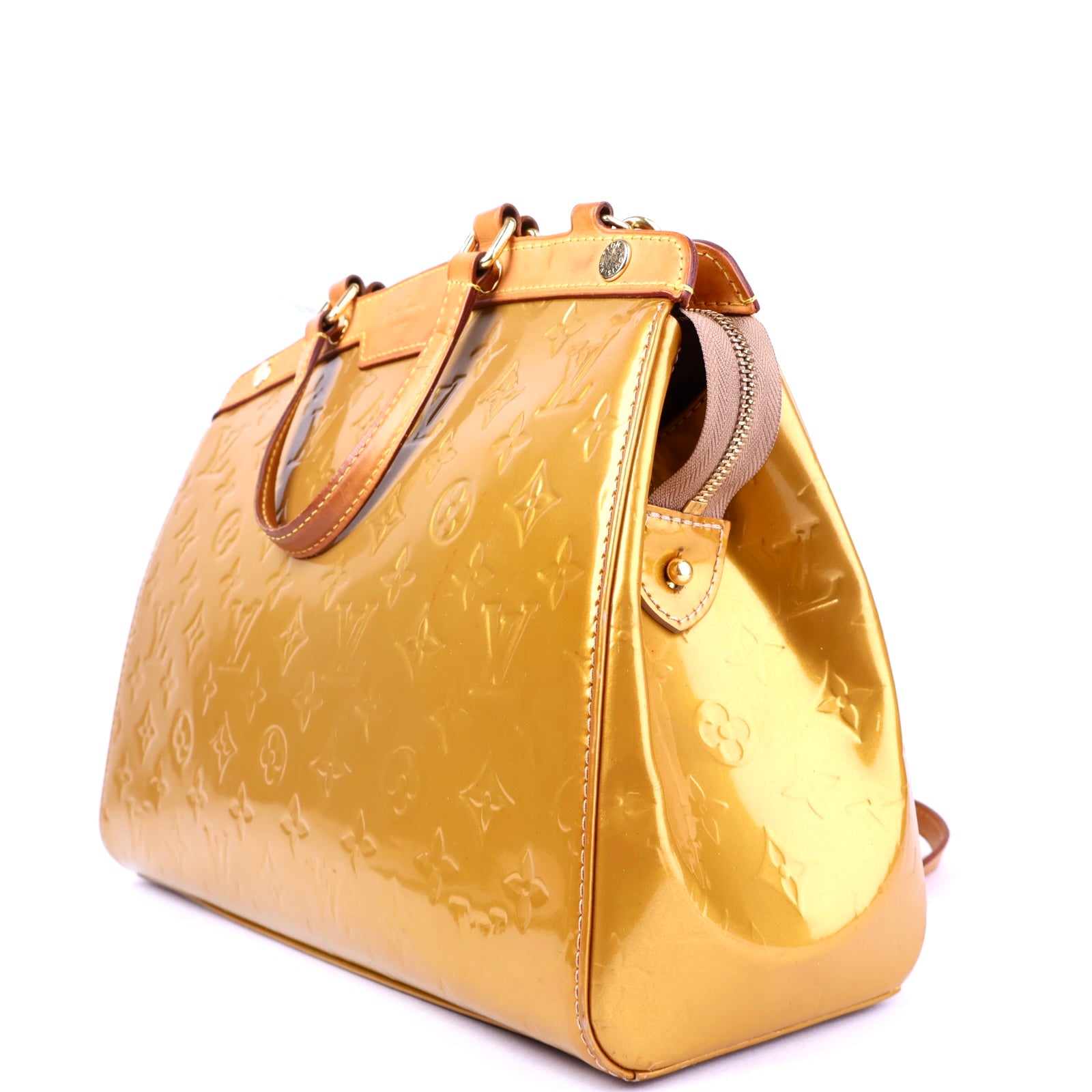 J2126 Louis Vuitton Vernis Brea MM Blanc Corail- Pre Owned