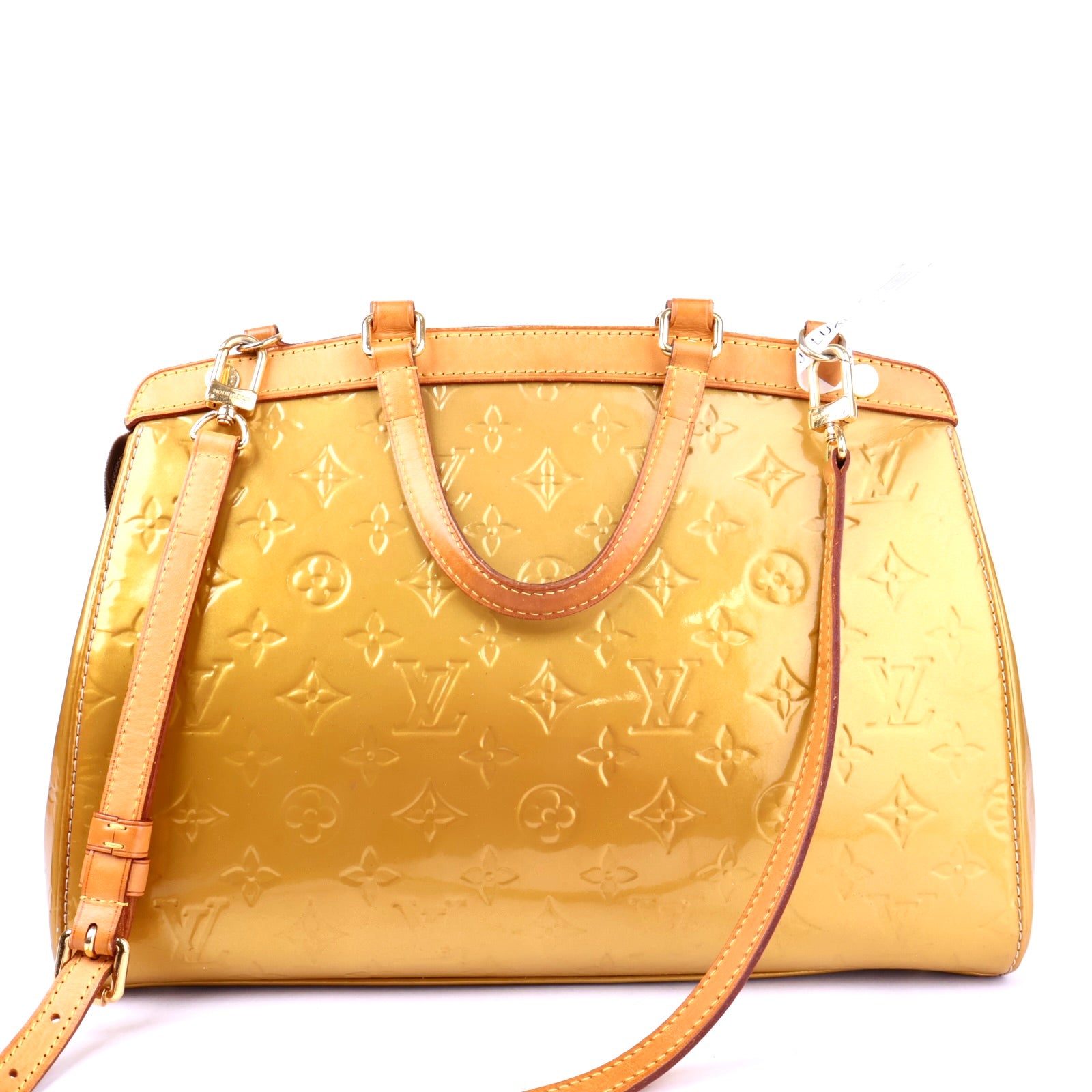 J2126 Louis Vuitton Vernis Brea MM Blanc Corail- Pre Owned
