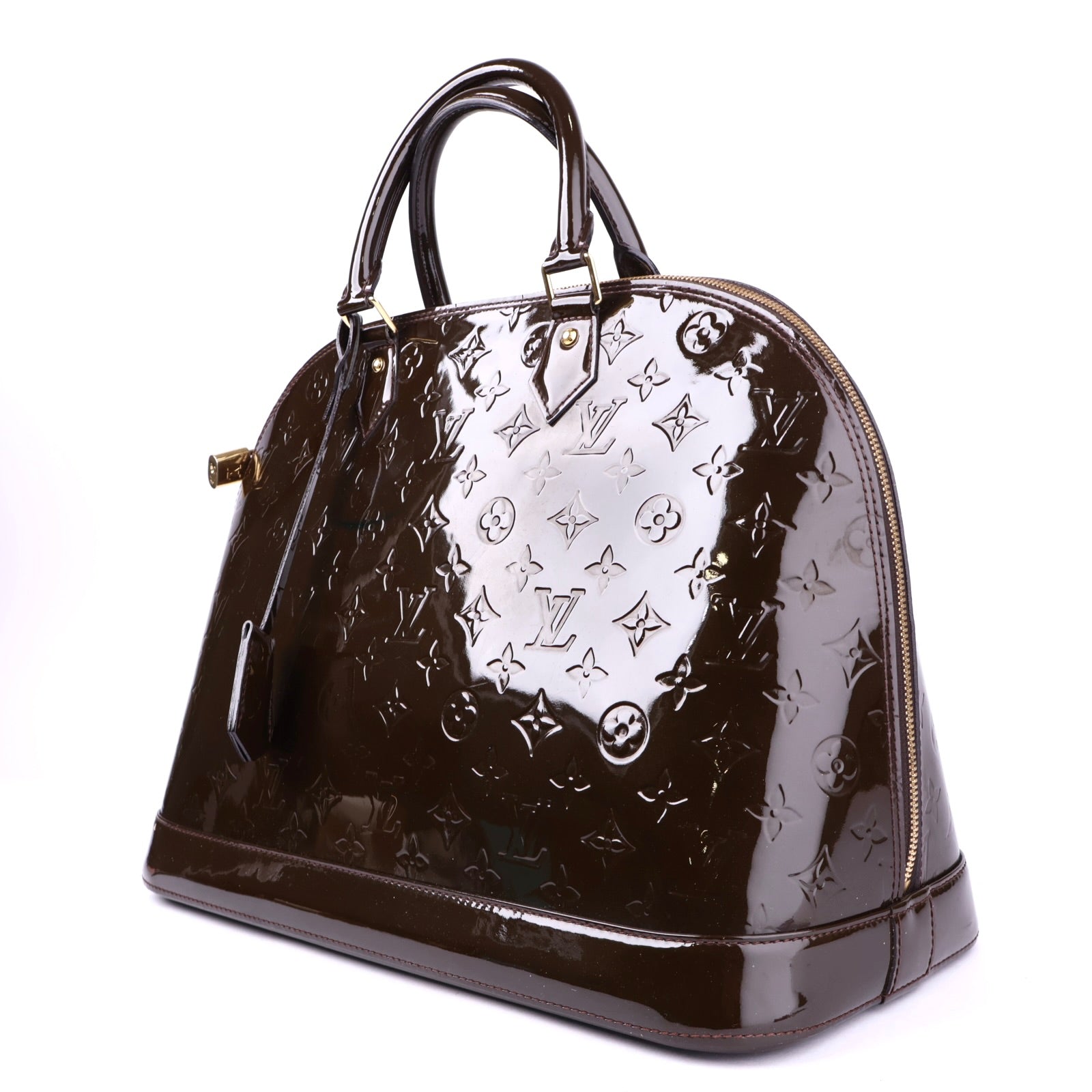 J2127 Louis Vuitton Amarante Monogram Vernis Alma GM Bag- Pre Owned