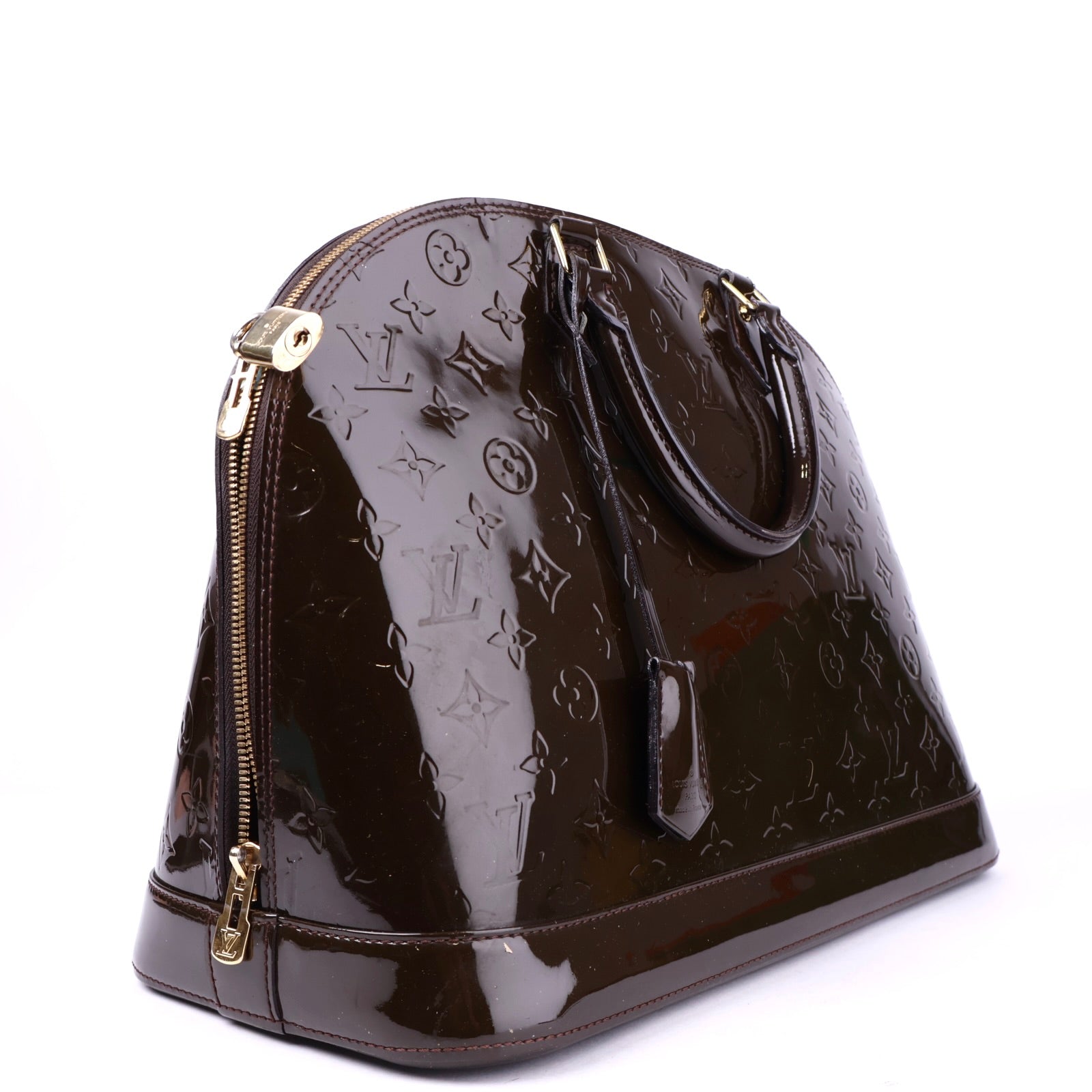 J2127 Louis Vuitton Amarante Monogram Vernis Alma GM Bag- Pre Owned