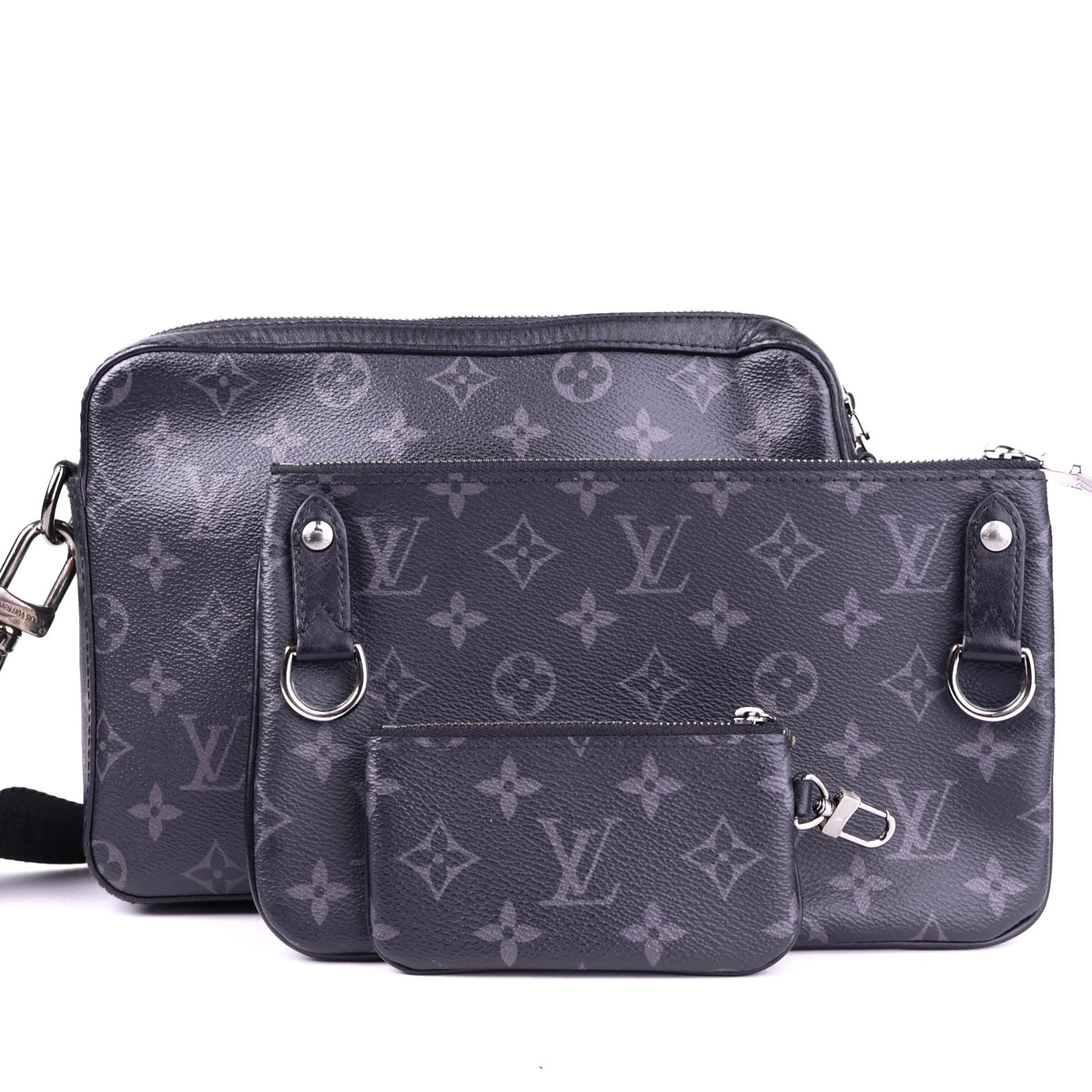 J2094 Louis Vuitton Monogram Canvas Messenger Bag Grey- Pre Owned