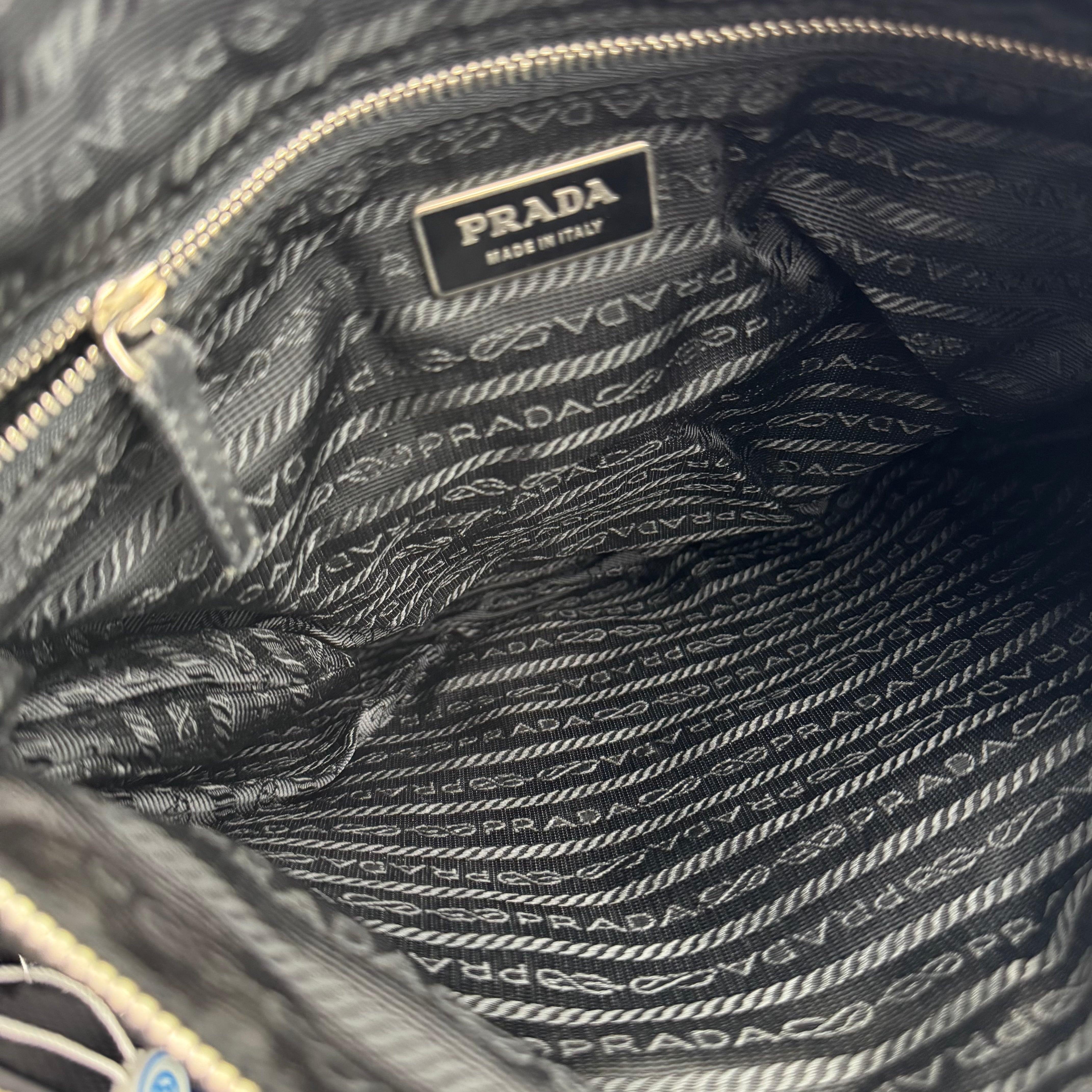 J0924 Prada Black Tessuto Crossbody Bag- Pre Owned