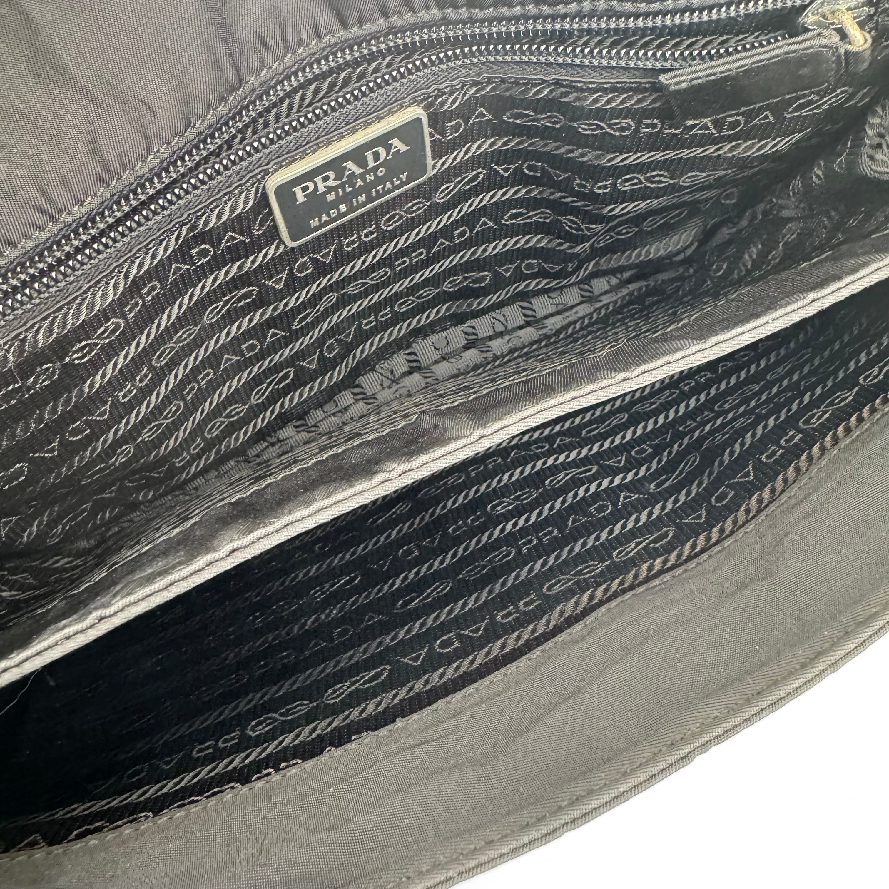 J0926 Prada Triangle Logo Nylon Shoulder Bag- Pre Owned