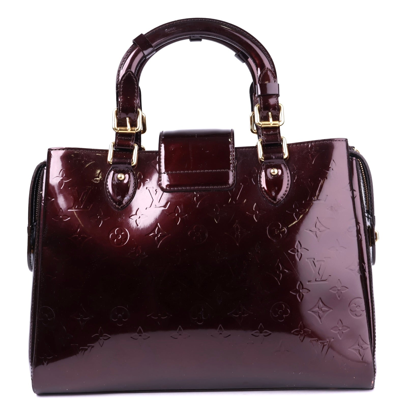J2121 Louis Vuitton Amarante Monogram Vernis Melrose Avenue Bag- Pre Owned