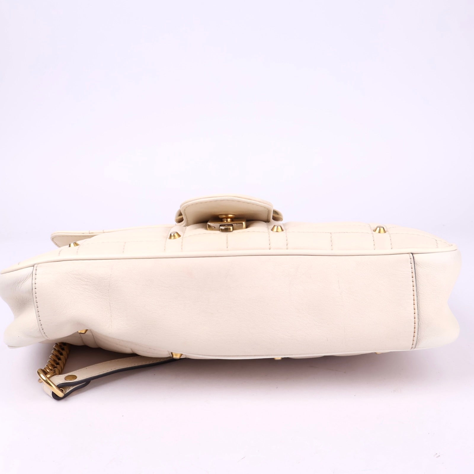 J2119 Gucci Studded GG Marmont Calfskin Matelasse Leather Bag- Pre Owned