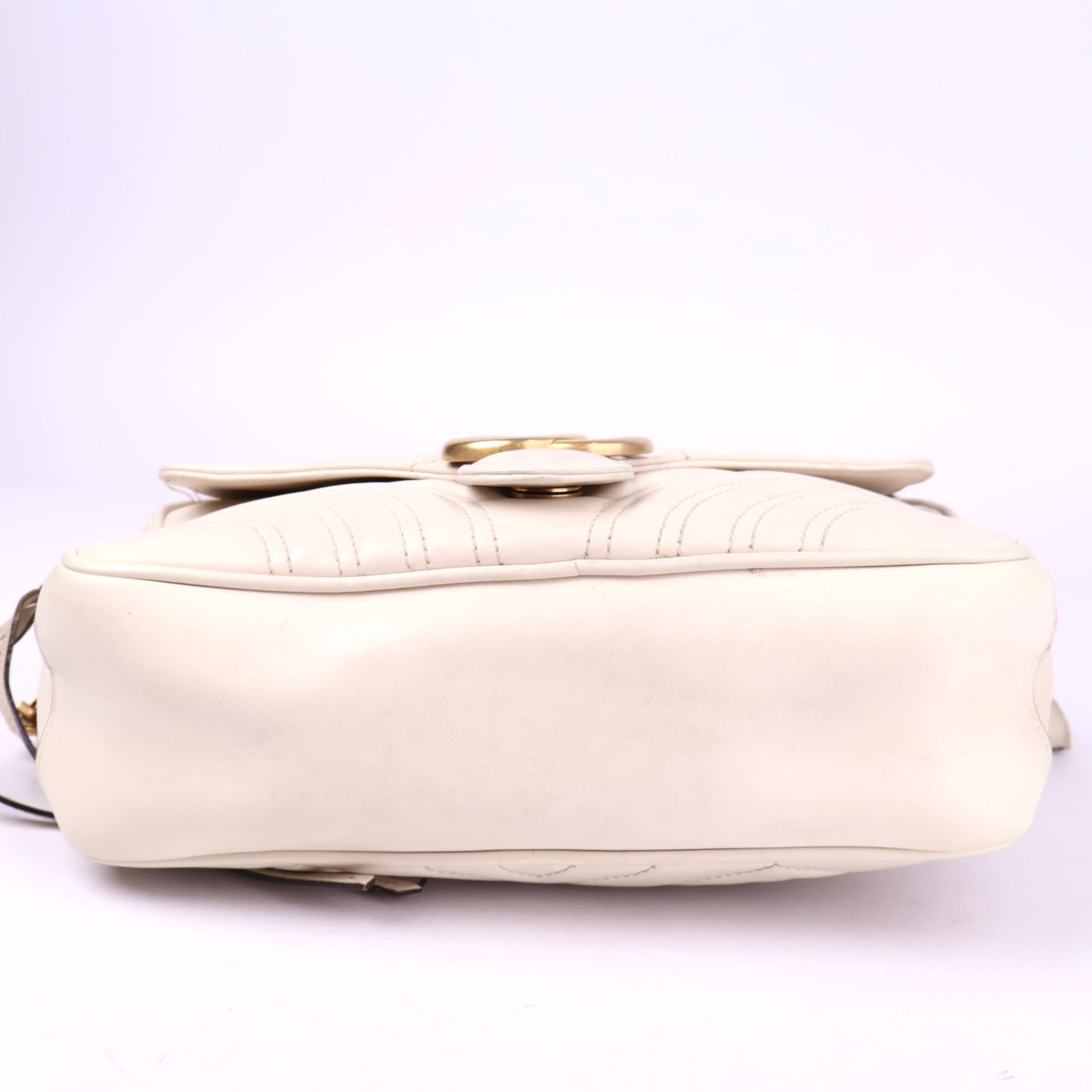 J2113 Gucci Small Calfskin GG Marmont Top Handle- Pre Owned