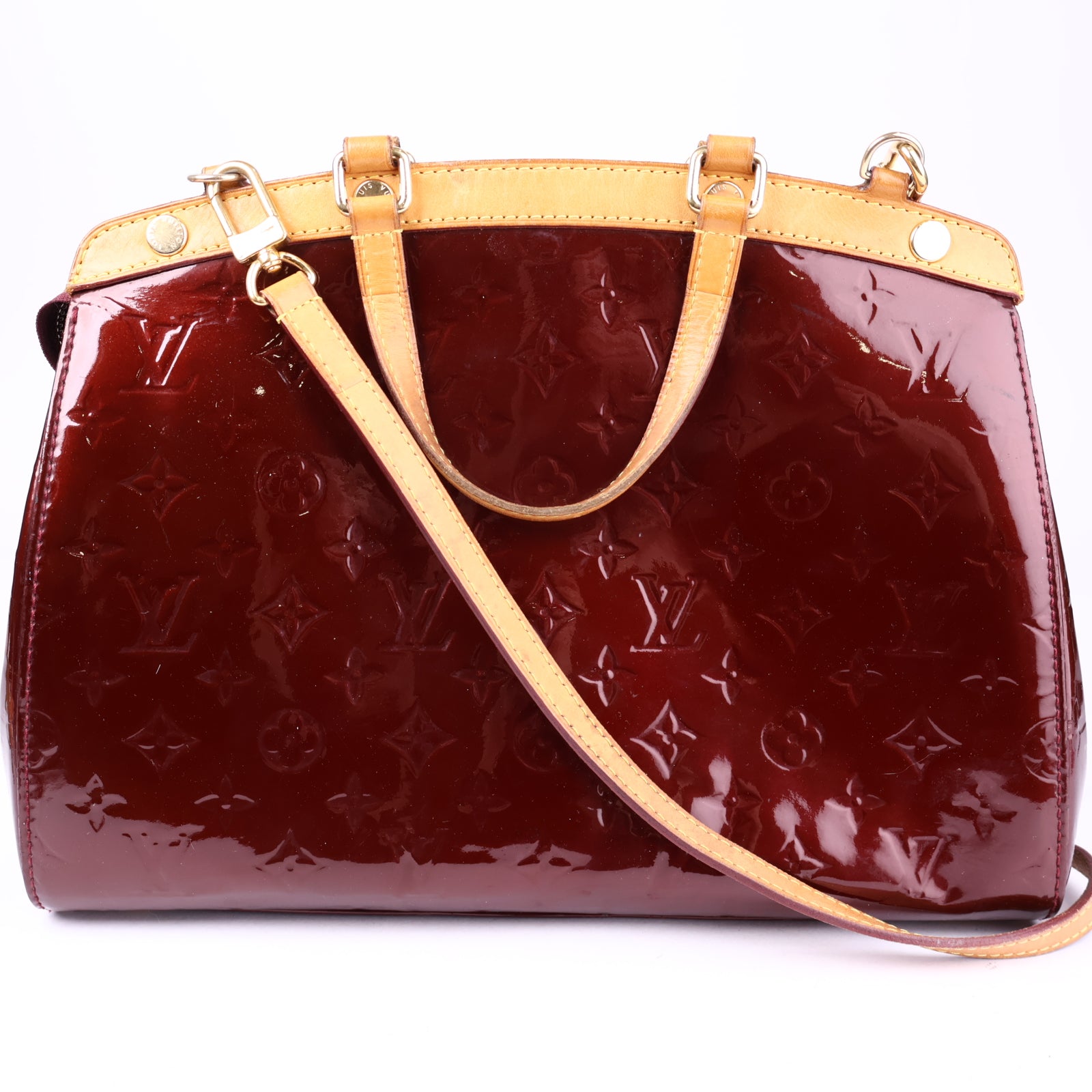 J3316 Louis Vuitton Rouge Fauviste Monogram Vernis Brea MM Bag- Pre Owned