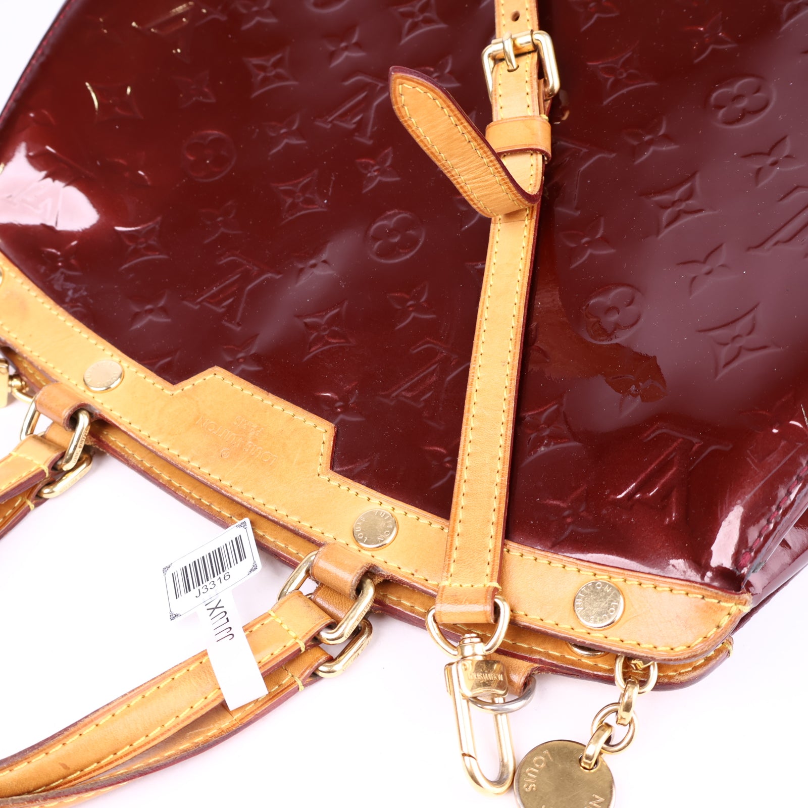 J3316 Louis Vuitton Rouge Fauviste Monogram Vernis Brea MM Bag- Pre Owned