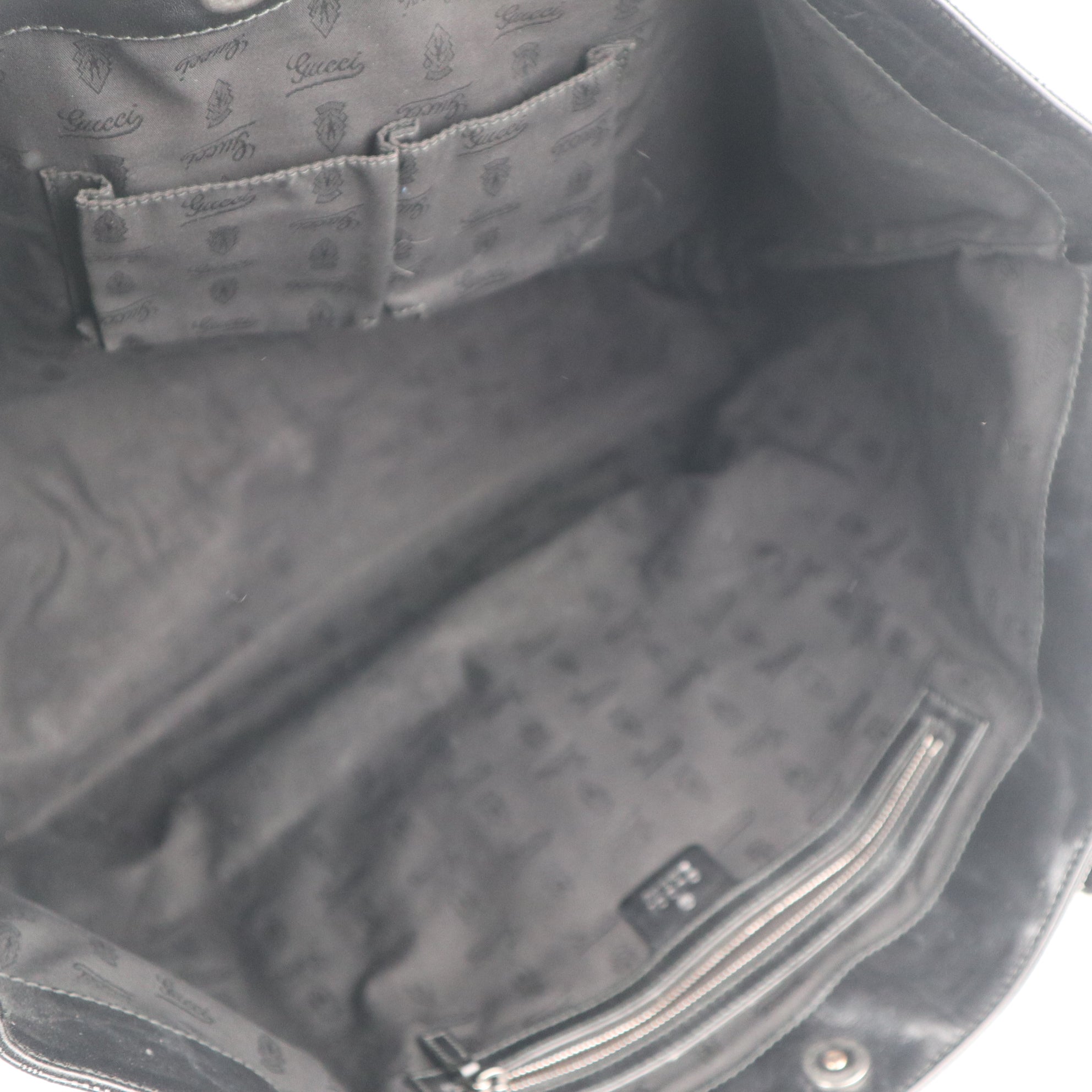 C2233 Gucci Tote Bag GG Stud Medium Joy | Pre-Owned Excellent Black Coated Canvas And Leather Trim