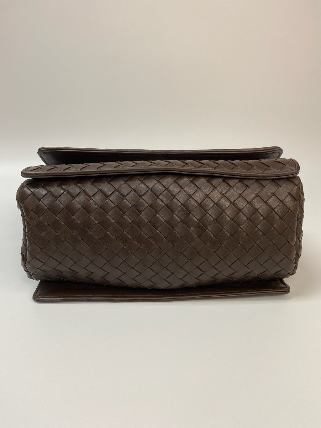 J2849 Bottega Veneta Shoulder Bag BV Dark Brown Intrecciato Double Flap Shoulder Bag | Pre-Owned  Brown