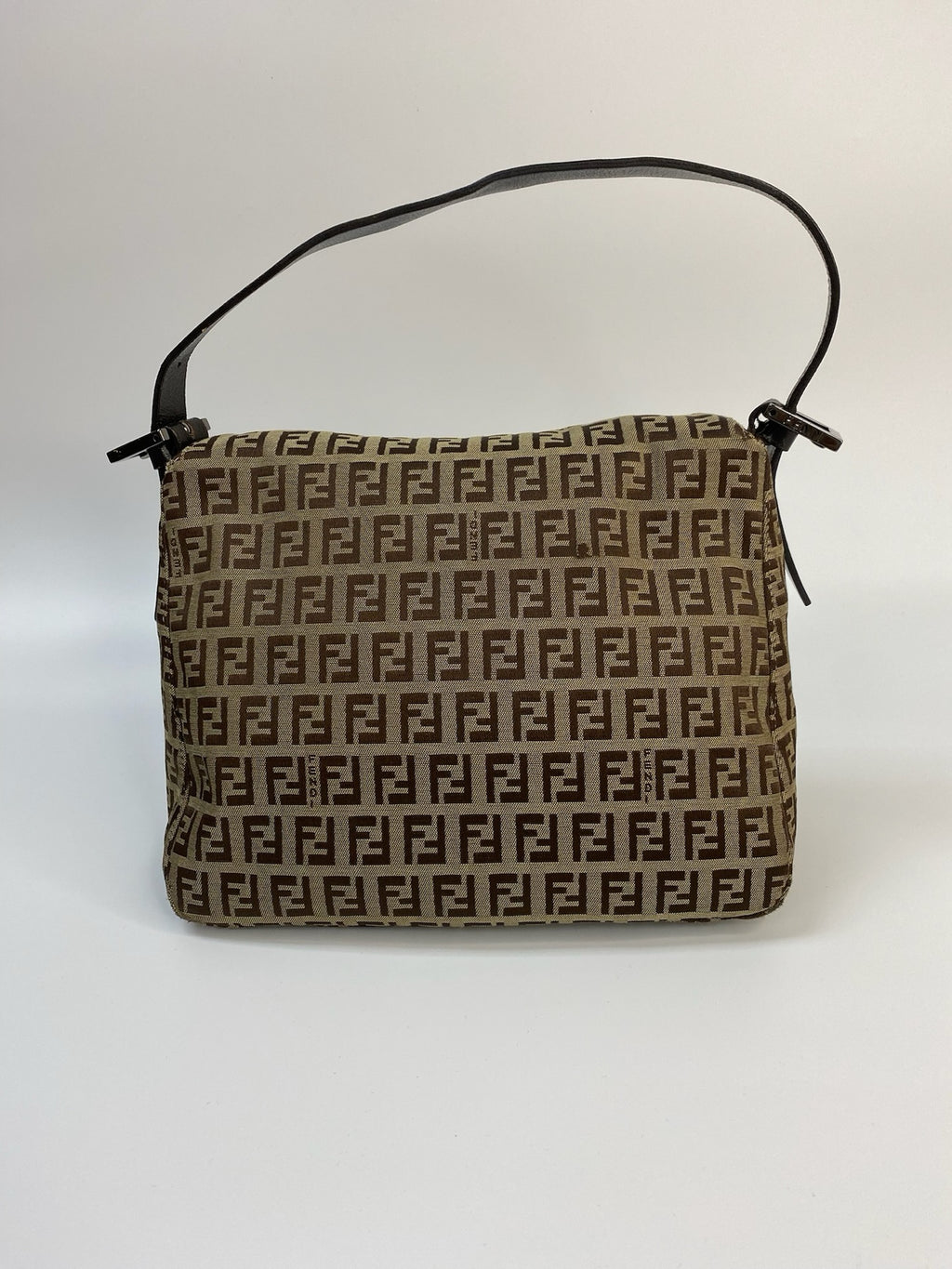 J2846 Fendi Shoulder Bag Zucchino Cnavas FF Double Flap Shoulder Bag | Pre-Owned Brown Canvas FF Monogram